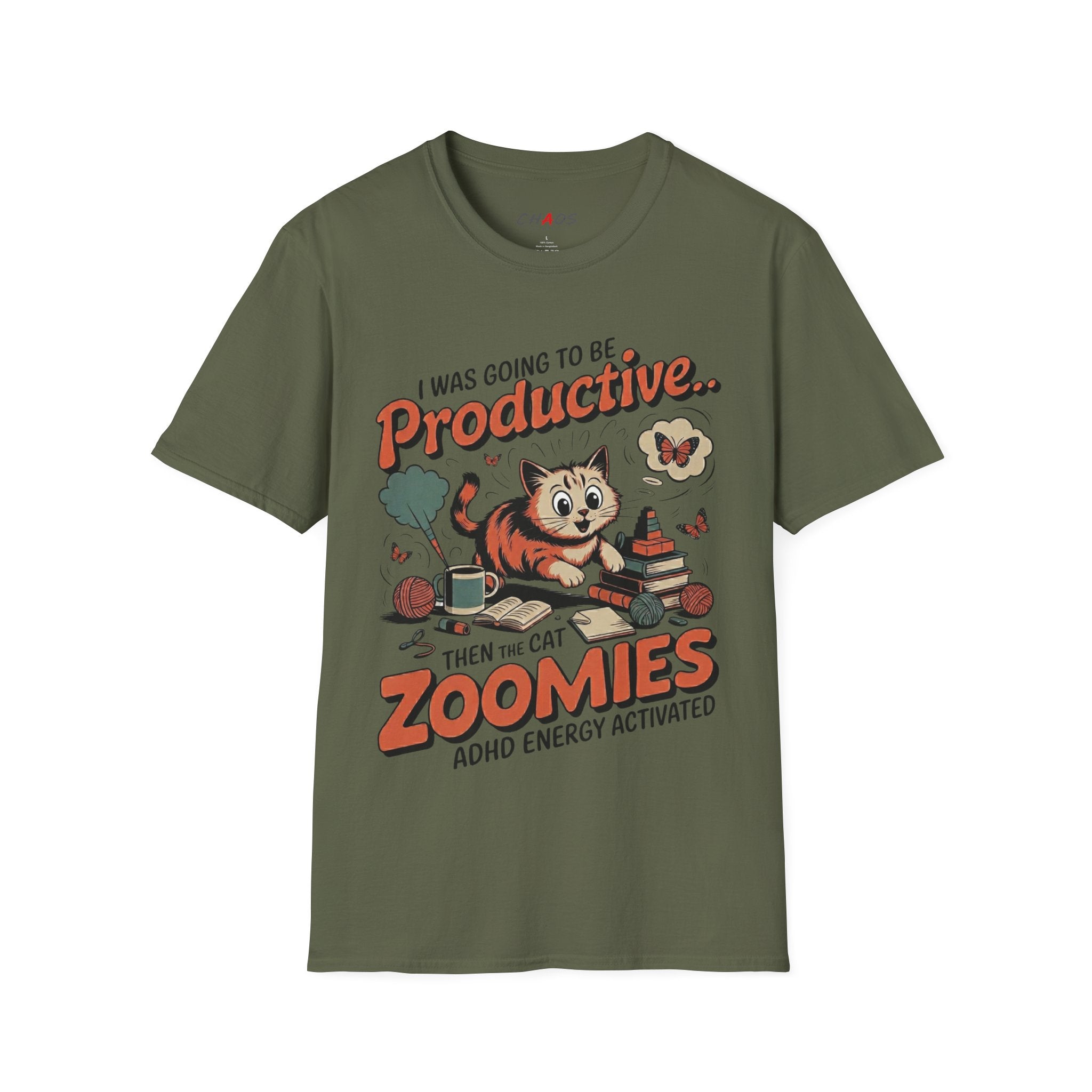 I Was Going To Be Productive Then The Cat Zoomies T-Shirt