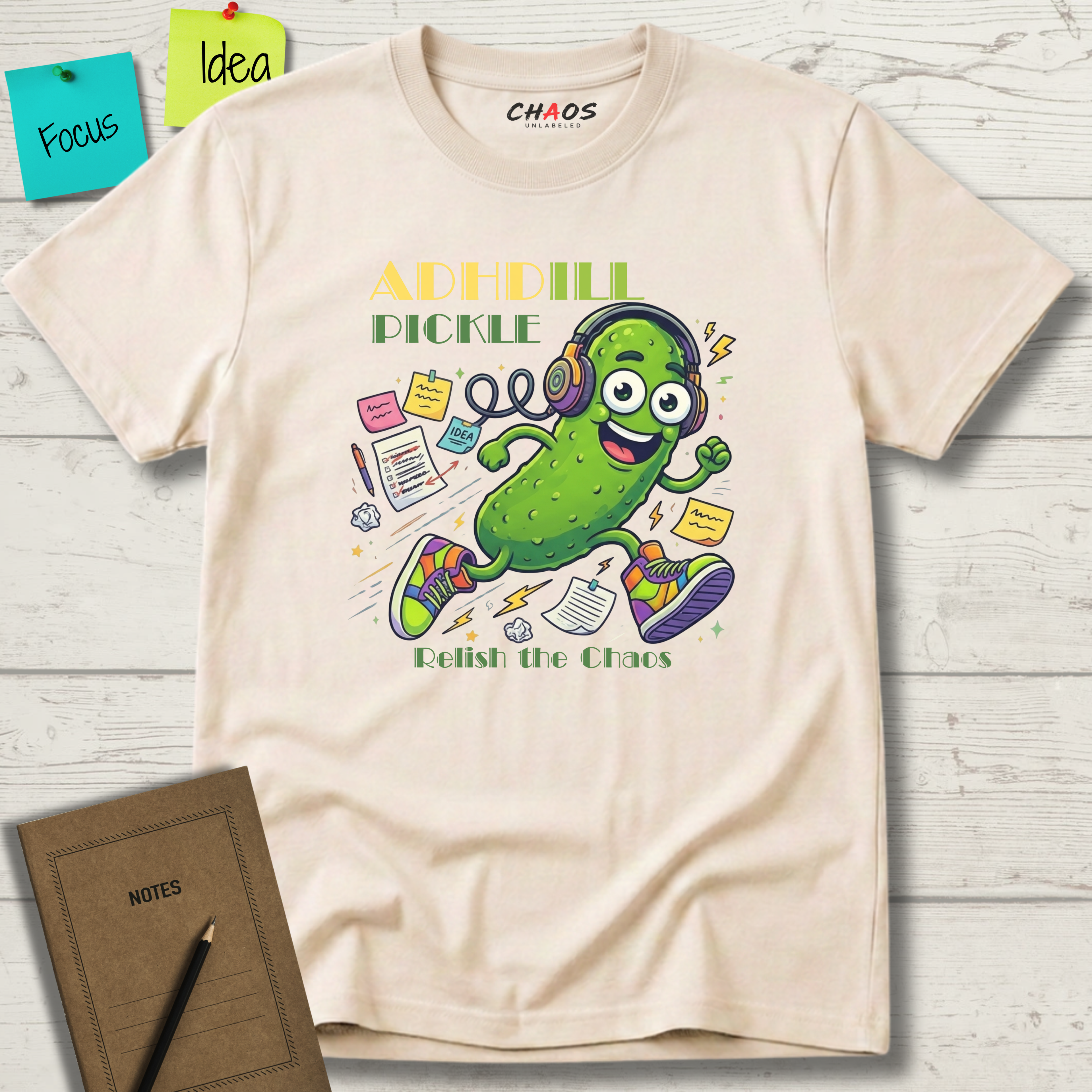 ADHDill Pickle. Relish The Chaos T-Shirt