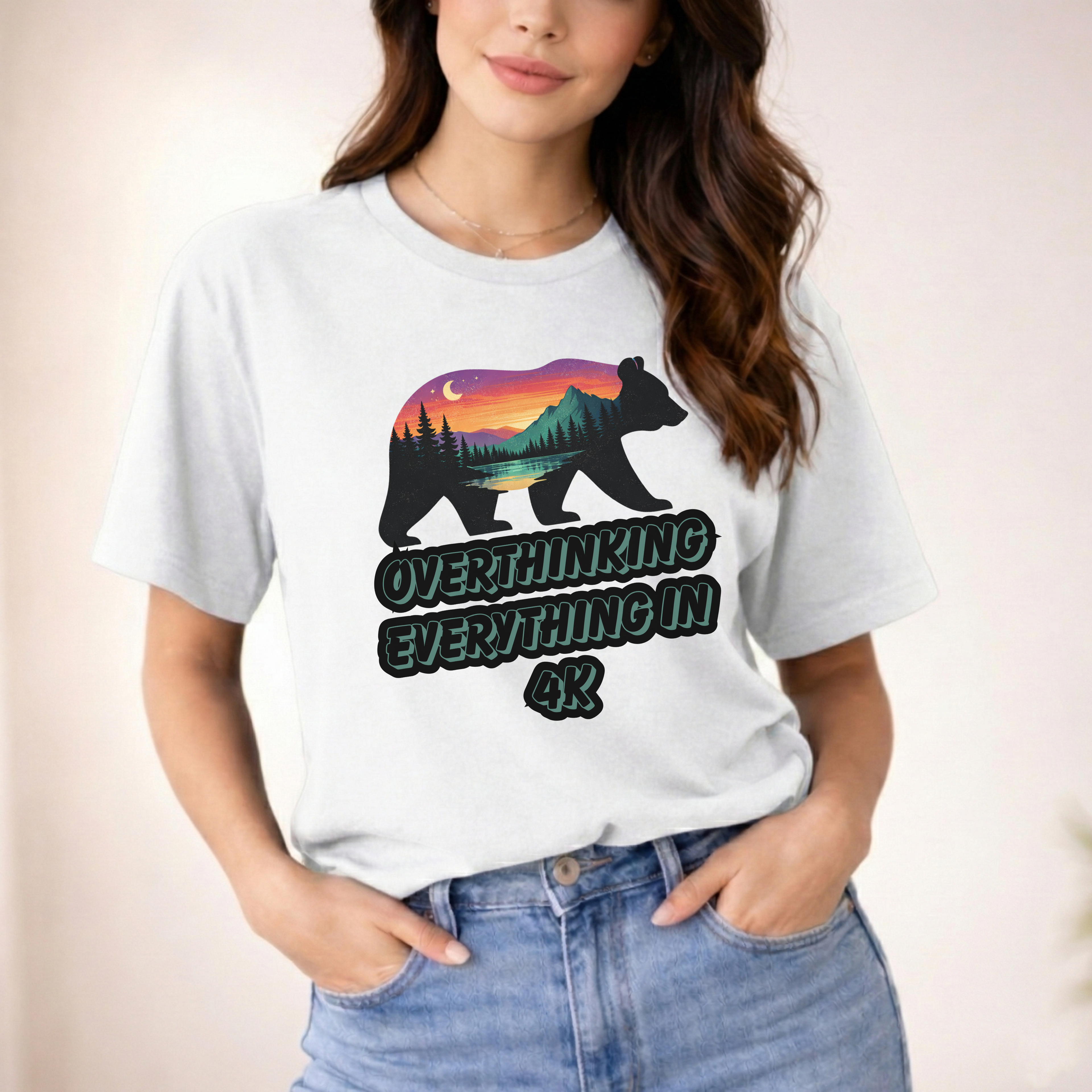 OVERTHINKING EVERYTHING IN 4K BEAR T-SHIRT