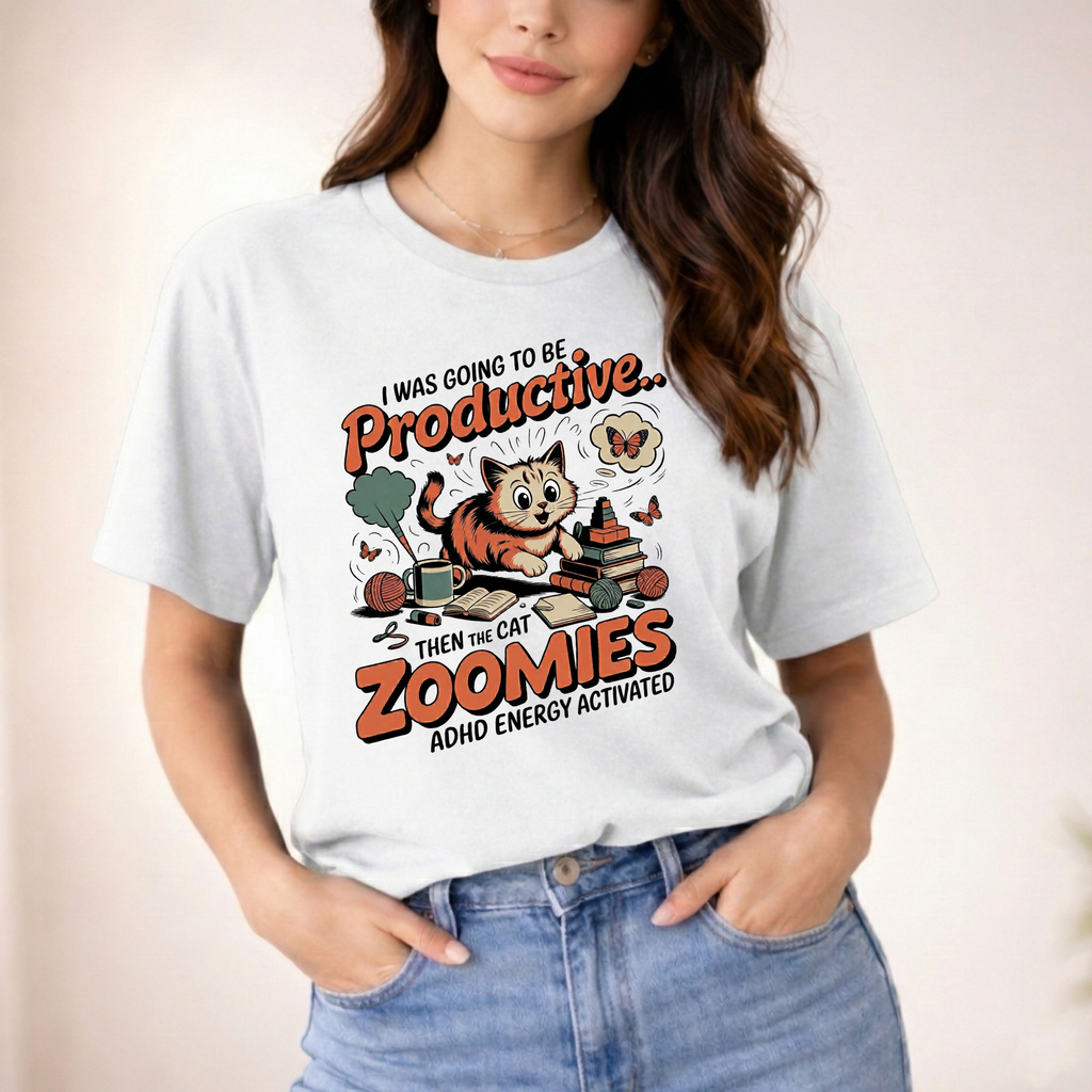 I Was Going To Be Productive Then The Cat Zoomies T-Shirt