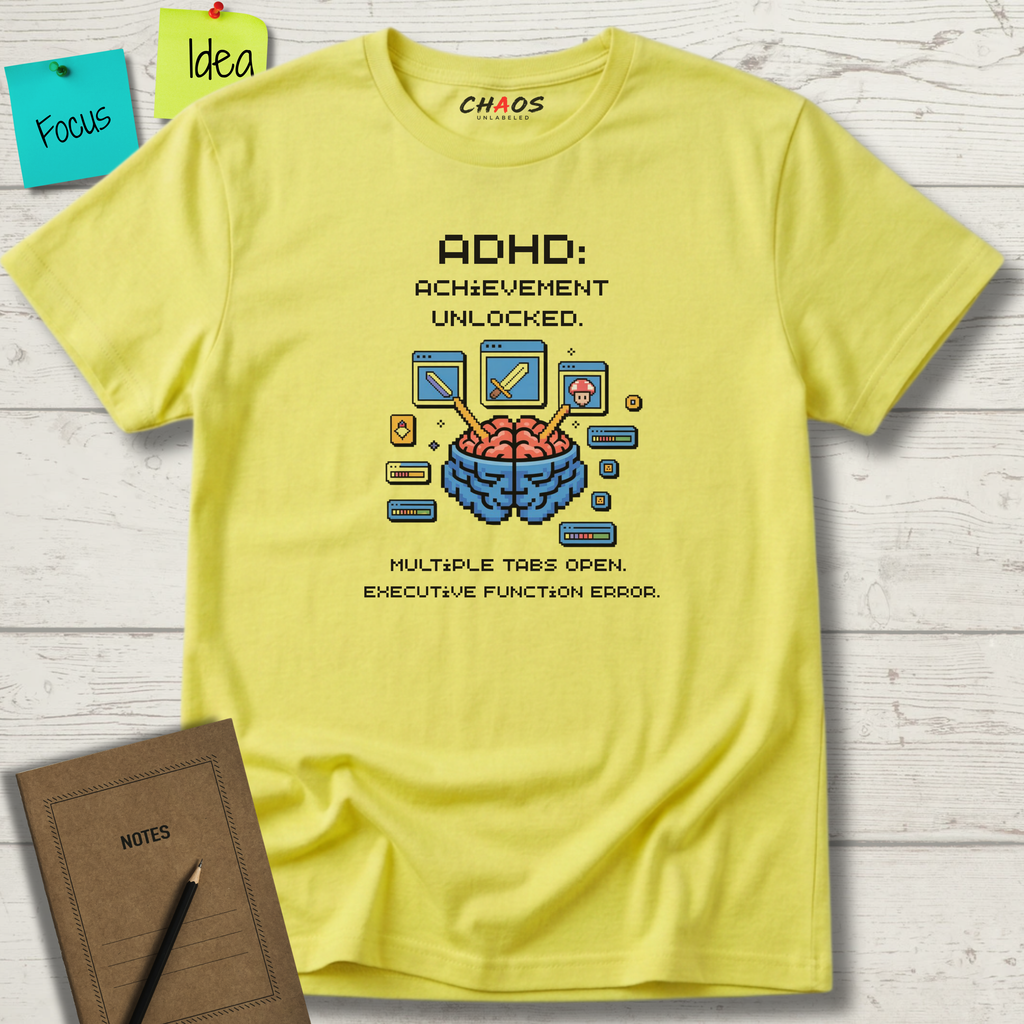 ADHD. Achievement Unlocked. Multiple tabs open T-Shirt
