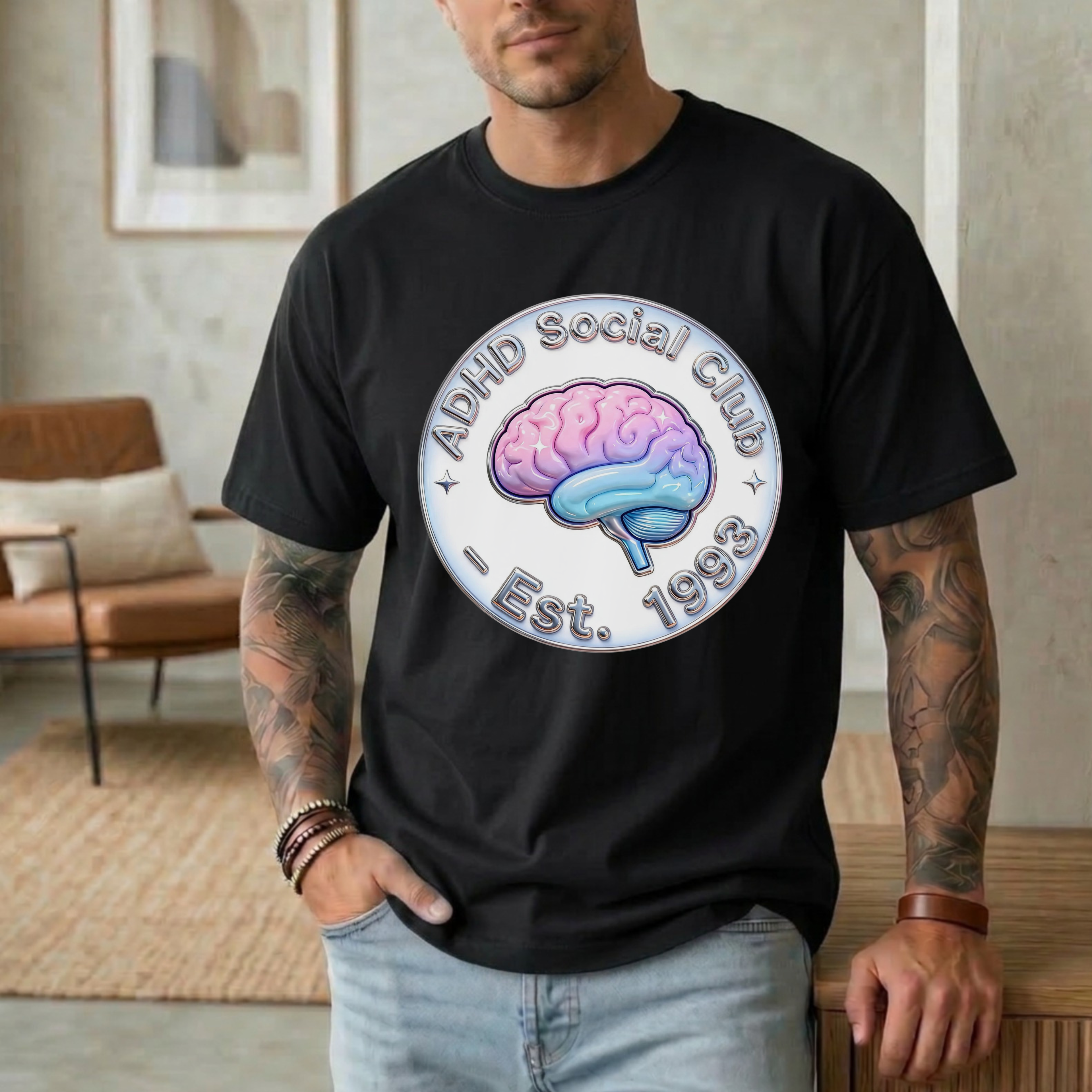 ADHD SOCIAL CLUB EST. 1993 T-SHIRT