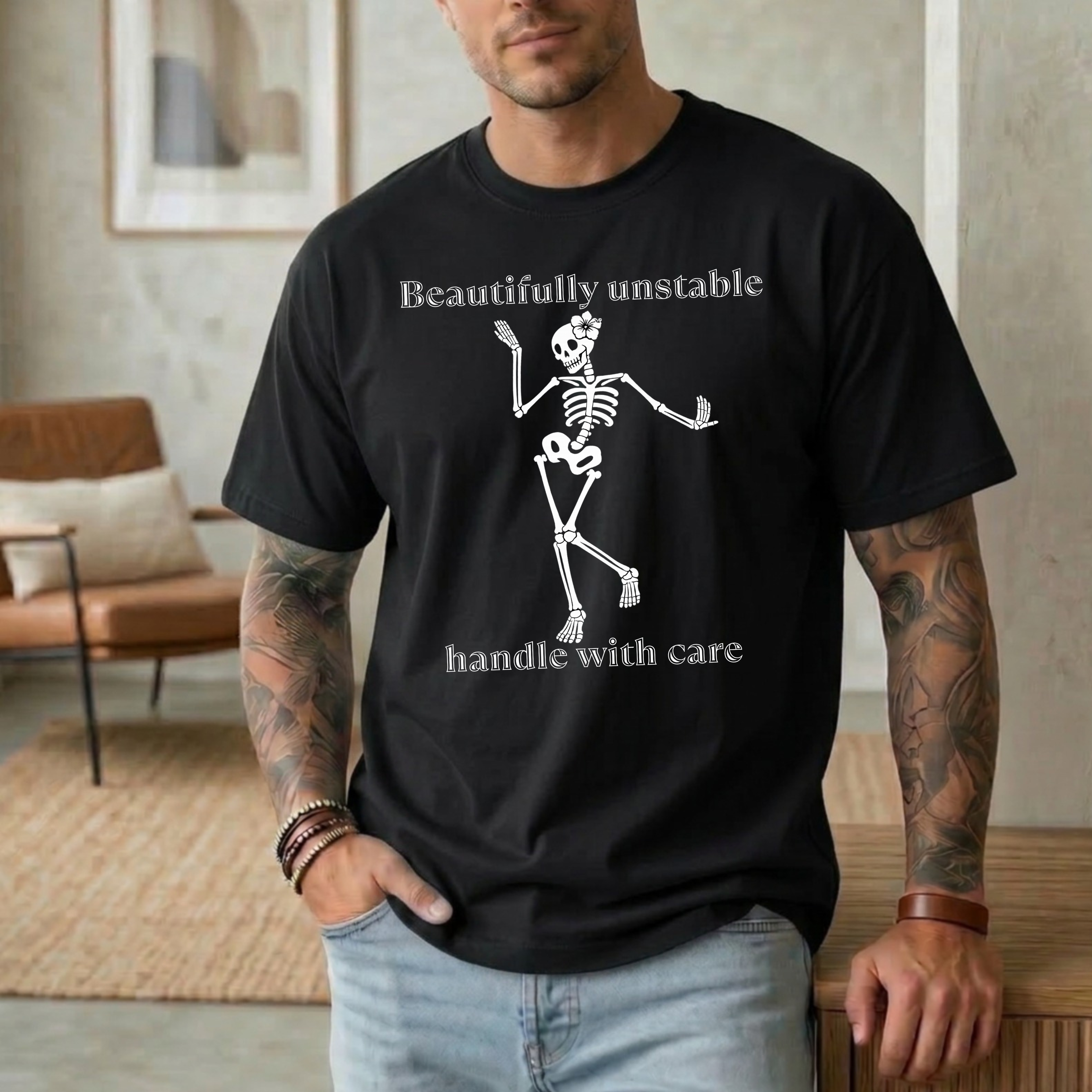 BEAUTIFFULLY UNSTABLE HANDLE WITH CARE T-SHIRT