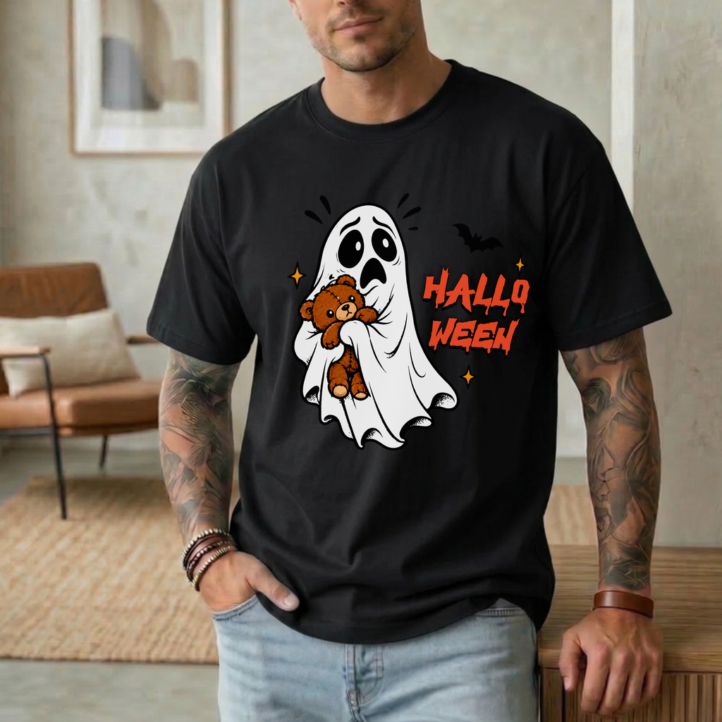 SCARED HALLOWEEN GHOST T-SHIRT