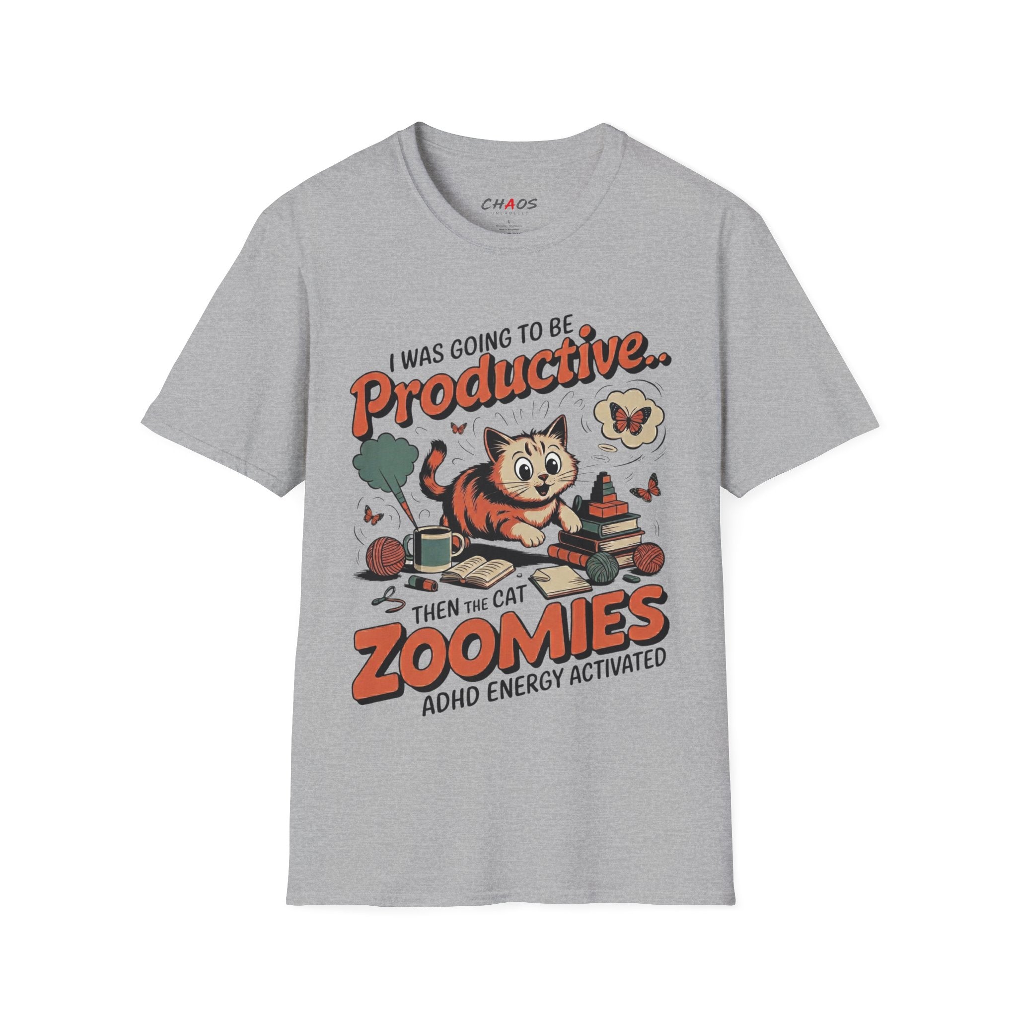 I Was Going To Be Productive Then The Cat Zoomies T-Shirt