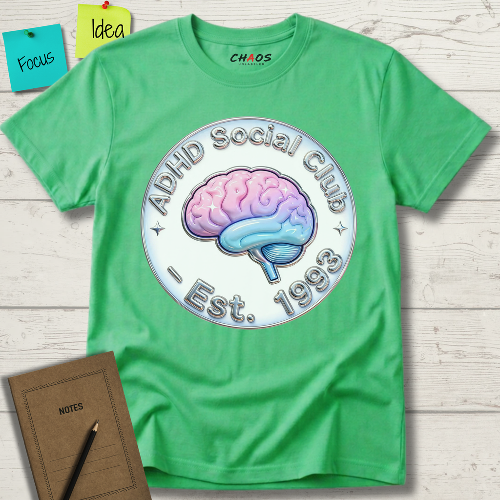 ADHD SOCIAL CLUB EST. 1993 T-SHIRT