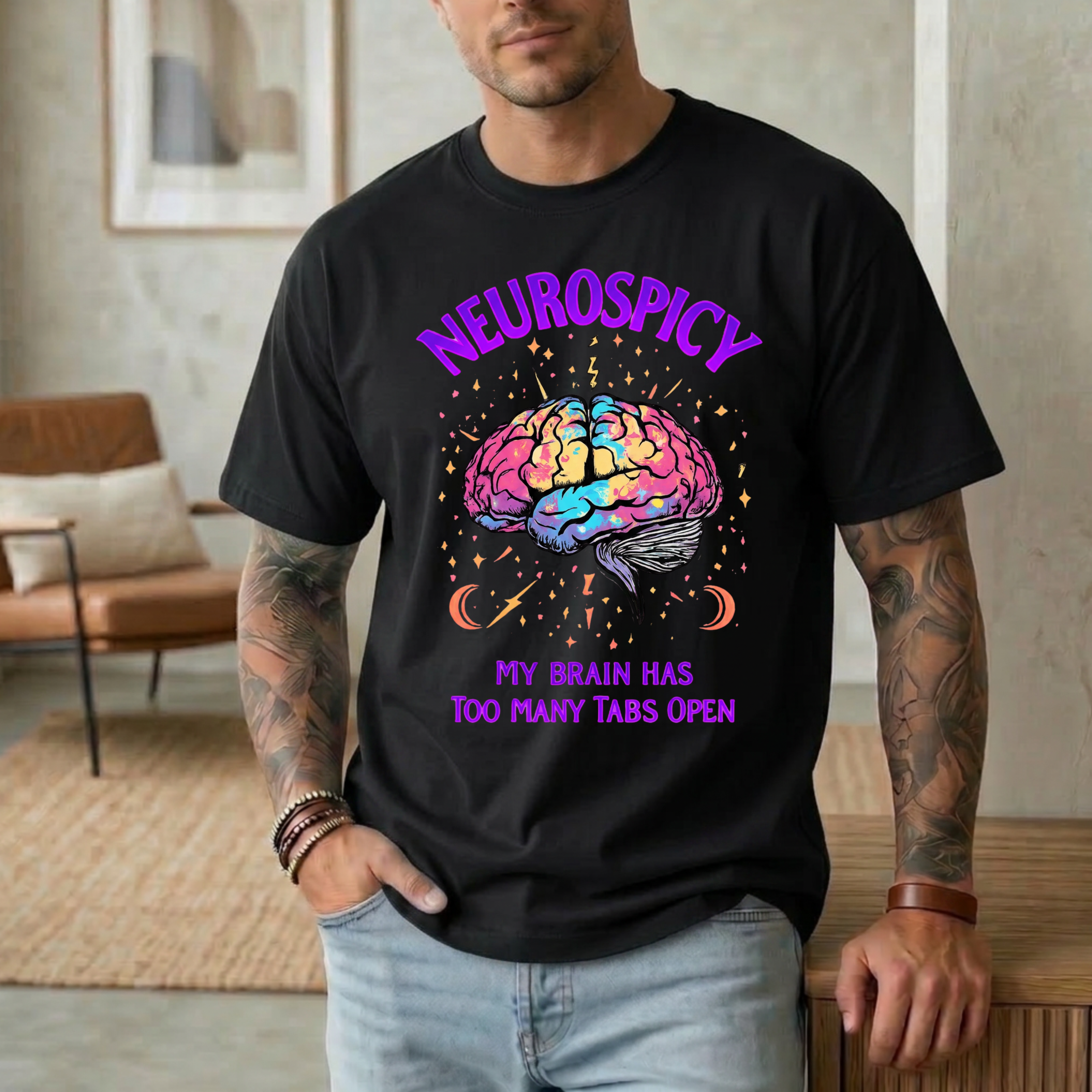 Neurospicy My Brain Has Too Many Tabs Open T-Shirt
