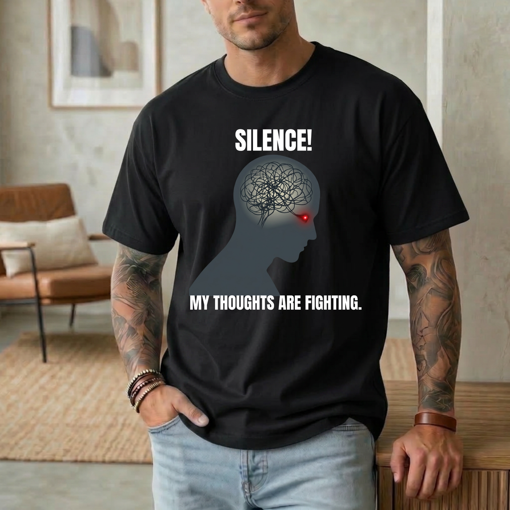 Silence! My Thoughts Are Fighting T-Shirt