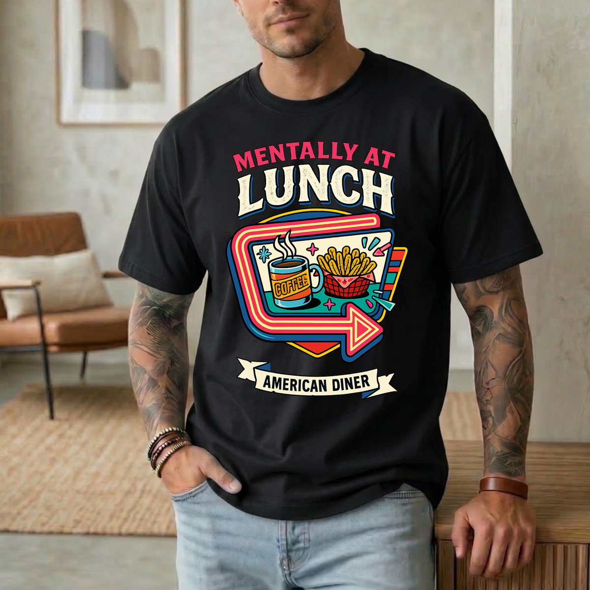 Mentally At Lunch. American Diner T-Shirt