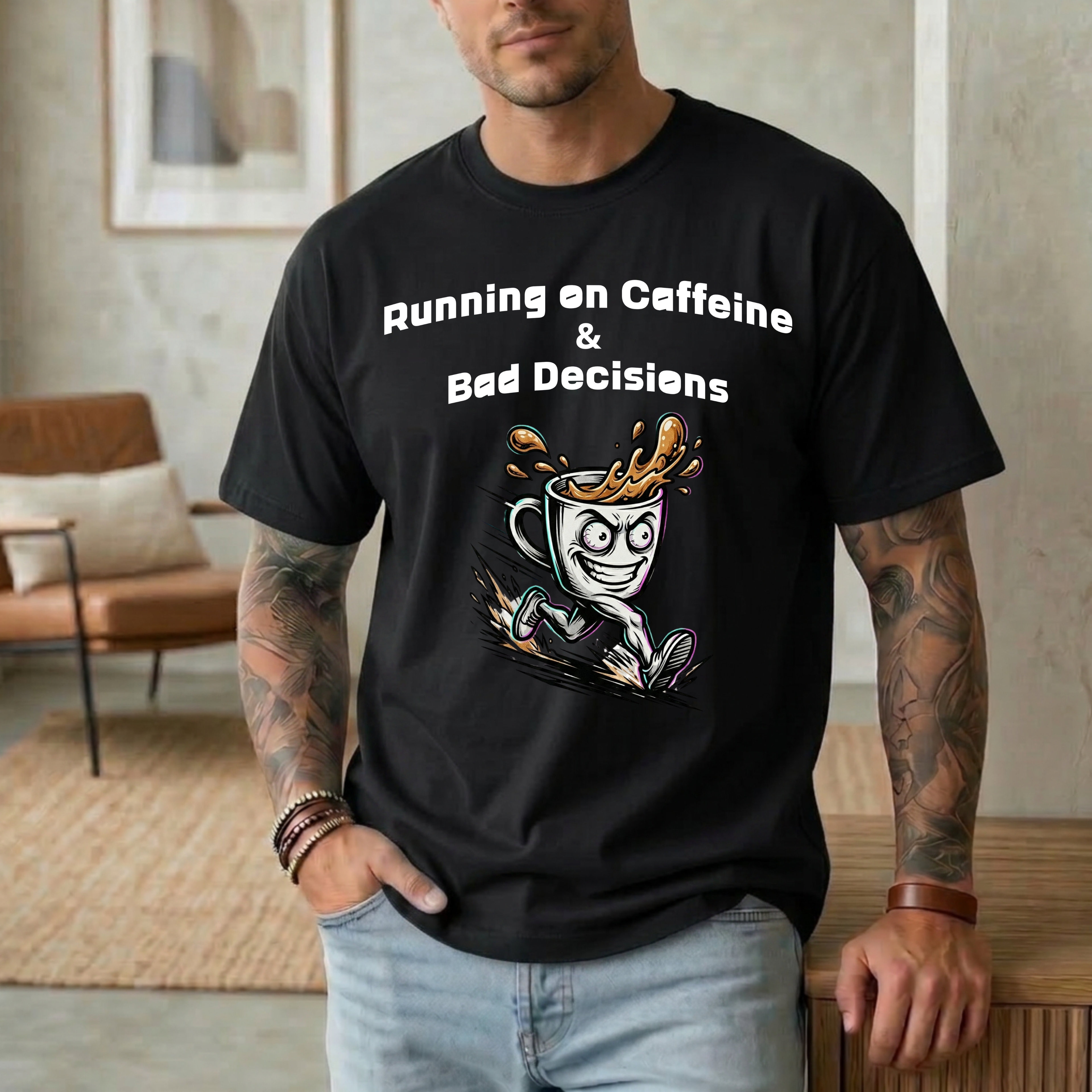 Running On Caffeine And Bad Decisions T-Shirt