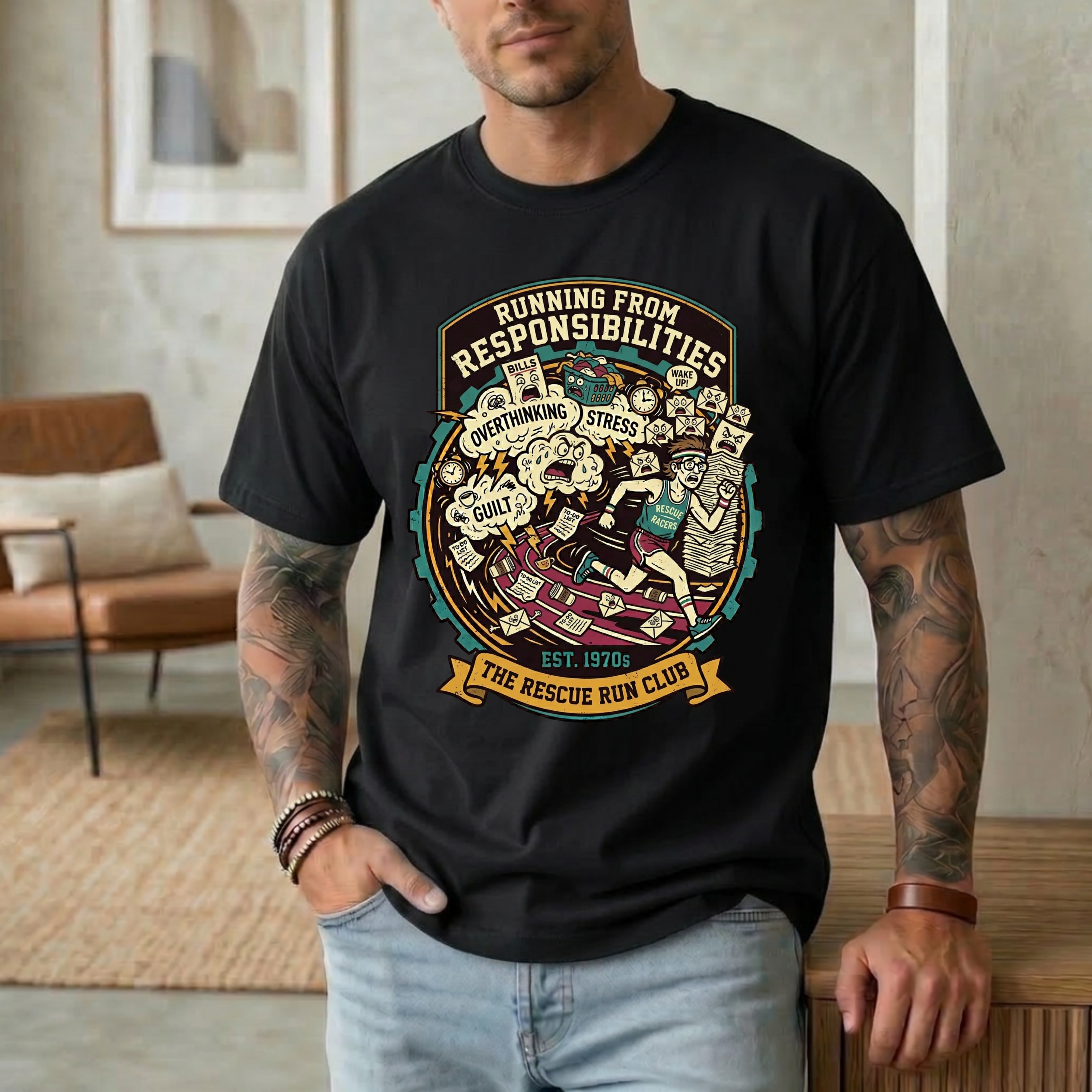 Running From Responsibilities. The Rescue Run Club T-Shirt