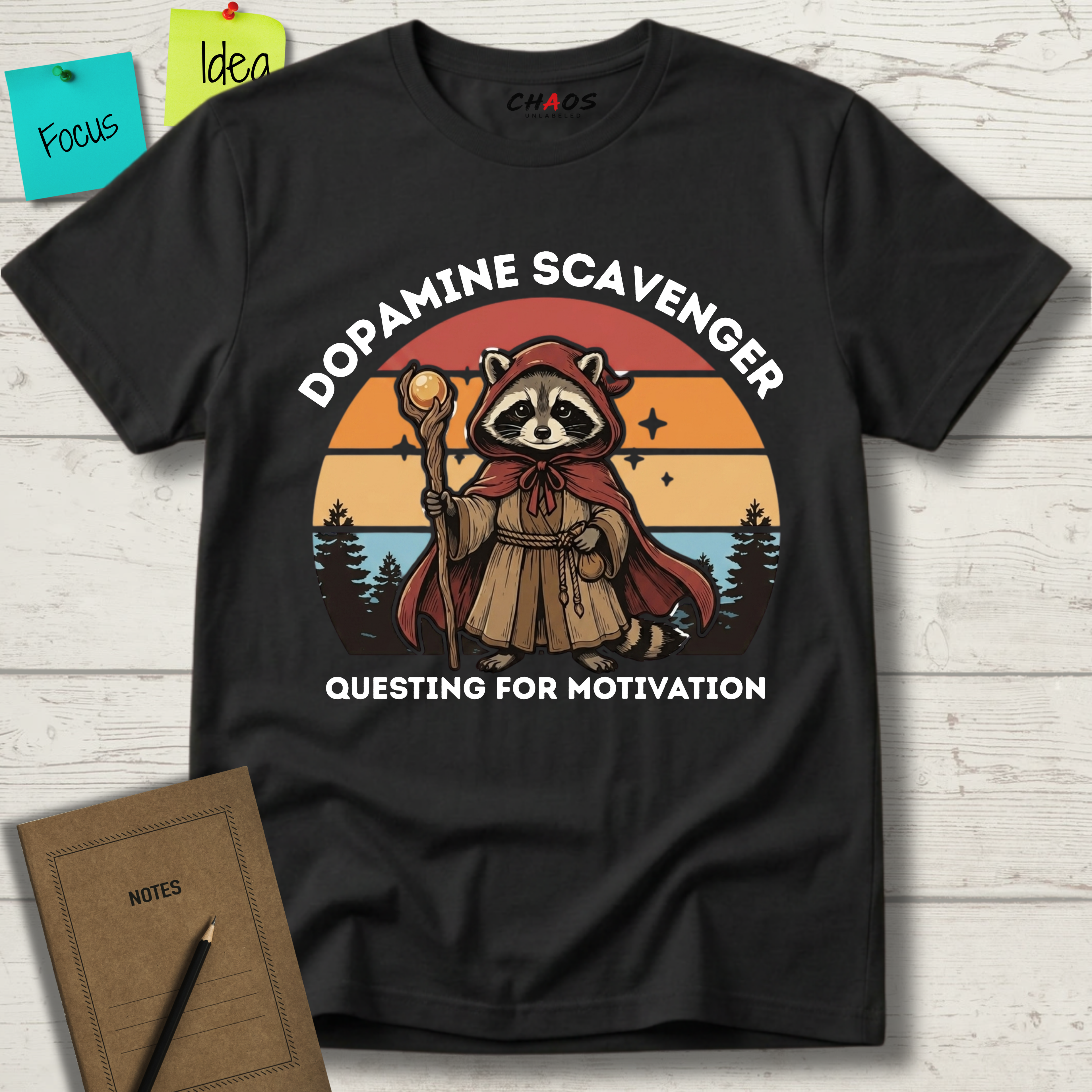 DOPAMINE SCAVENGER. QUESTING FOR MOTIVATION T-SHIRT