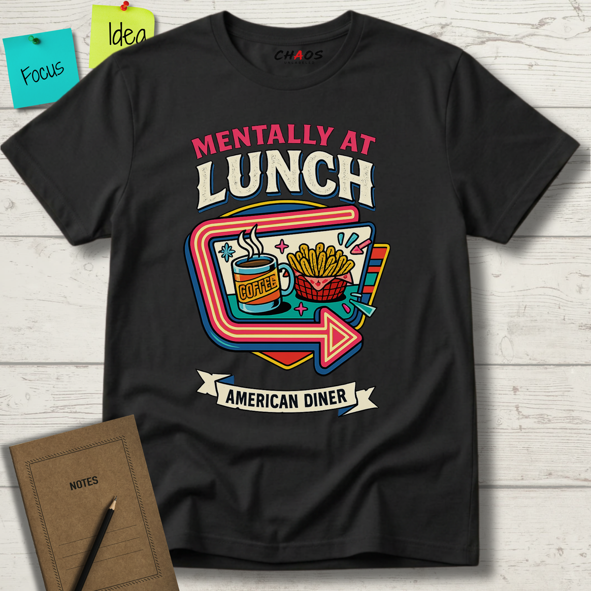 Mentally At Lunch. American Diner T-Shirt