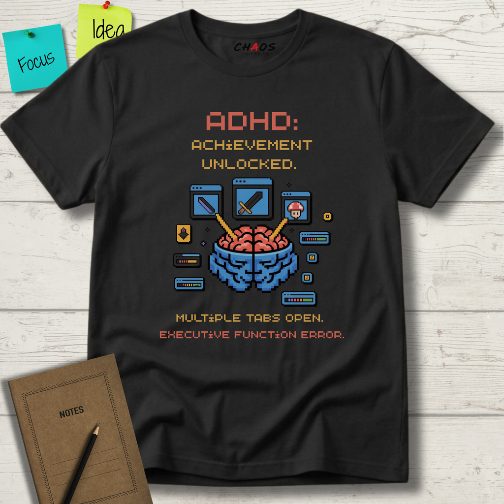 ADHD Achievement Unlocked Multiple tabs open T-Shirt