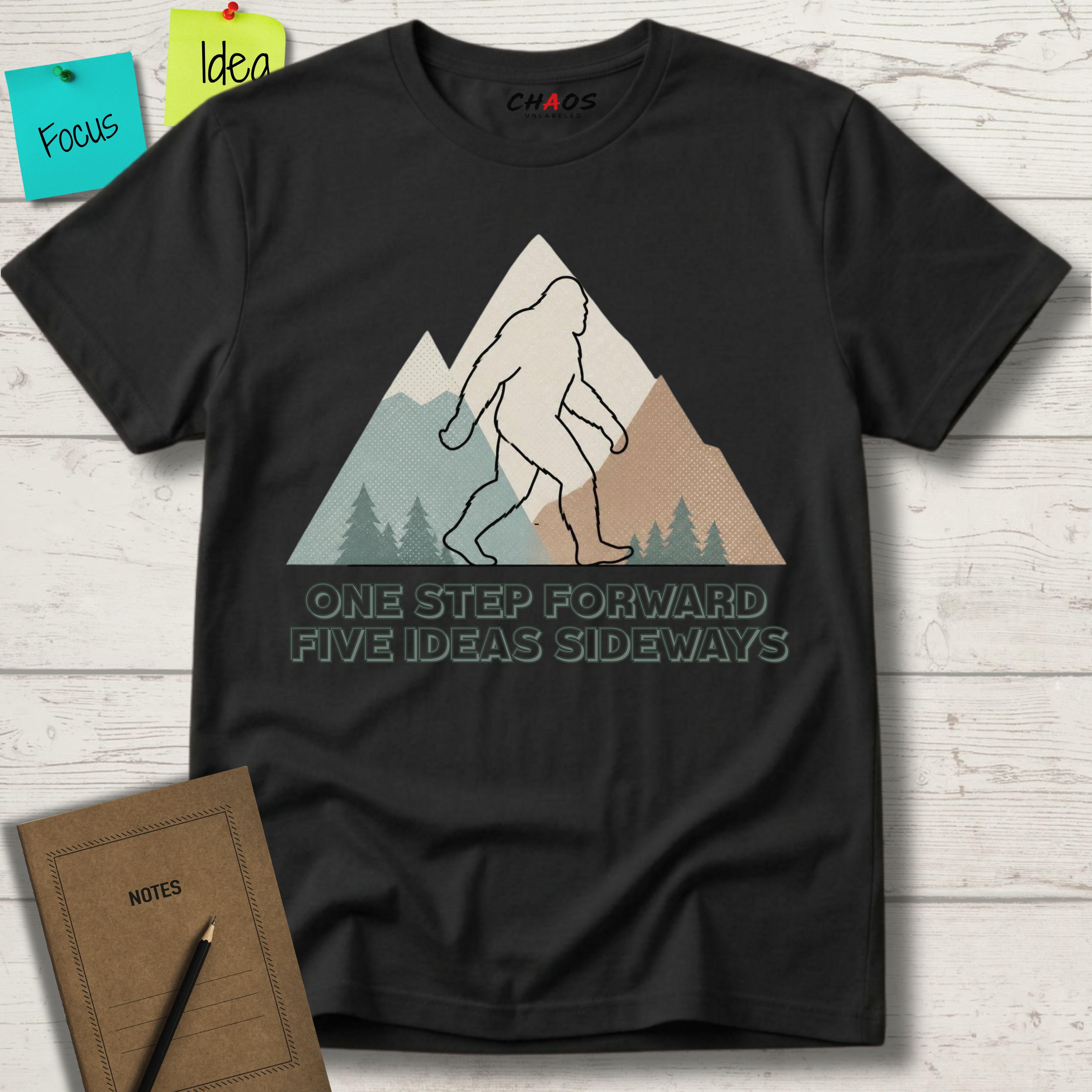 ONE STEP FORWARD FIVE IDEAS SIDEWAYS T-SHIRT