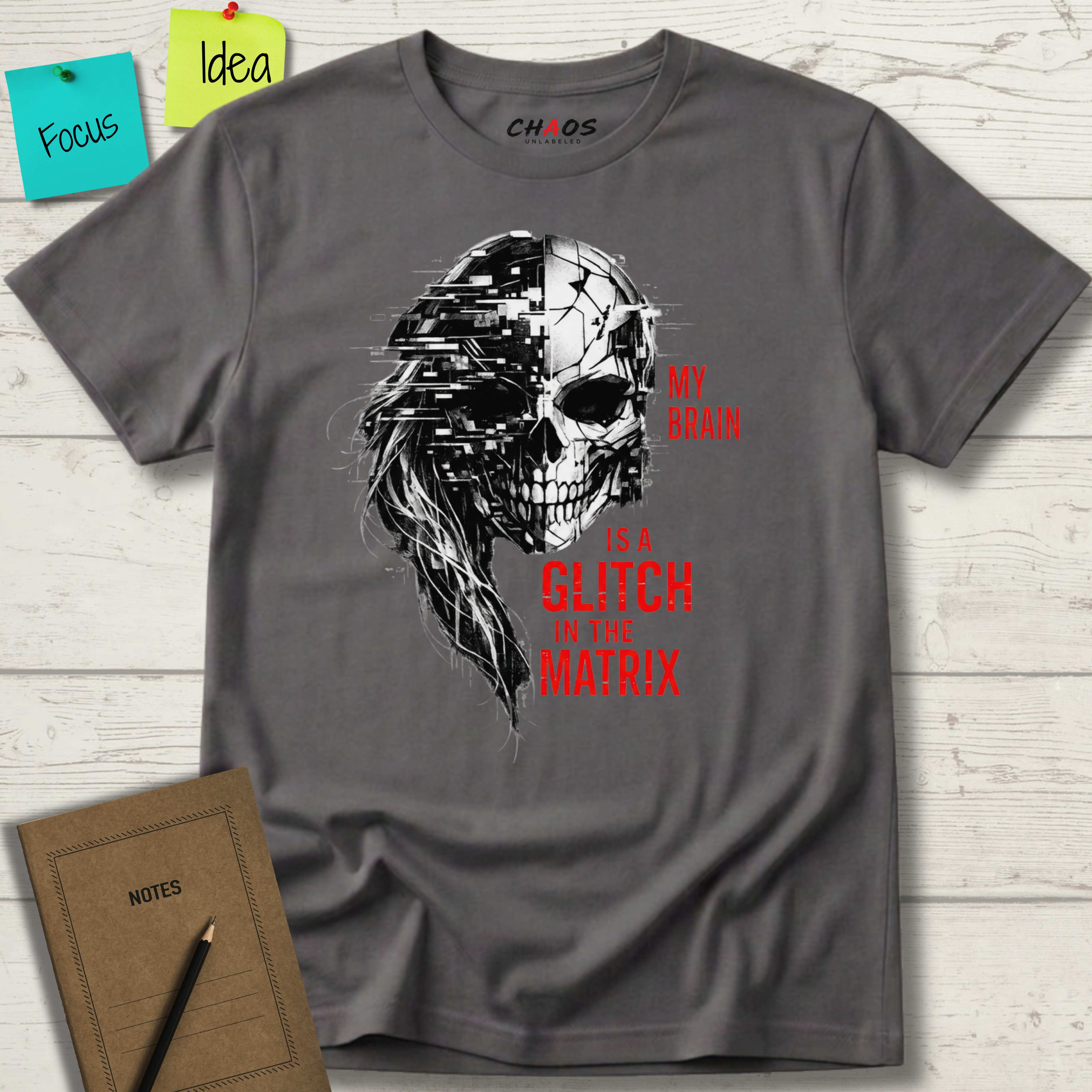 MY BRAIN IS A GLITCH APP IN THE MATRIX T-SHIRT