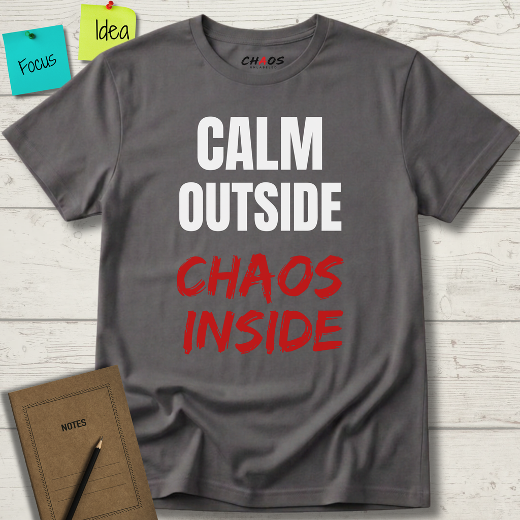 CALM OUTSIDE CHAOS INSIDE T-SHIRT