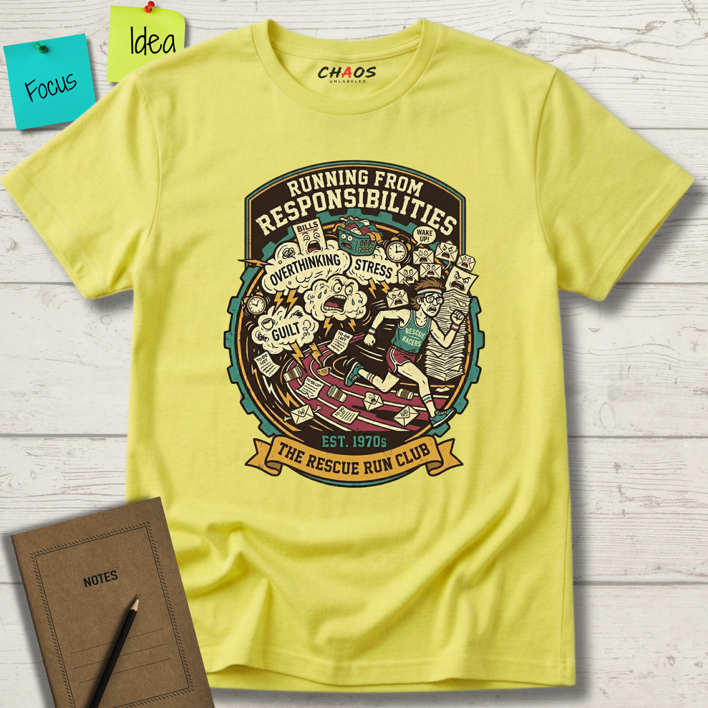 Running From Responsibilities. The Rescue Run Club T-Shirt