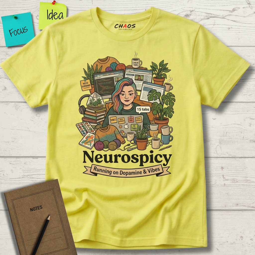 Neurospicy Running on Dopamine and Vibes T-Shirt