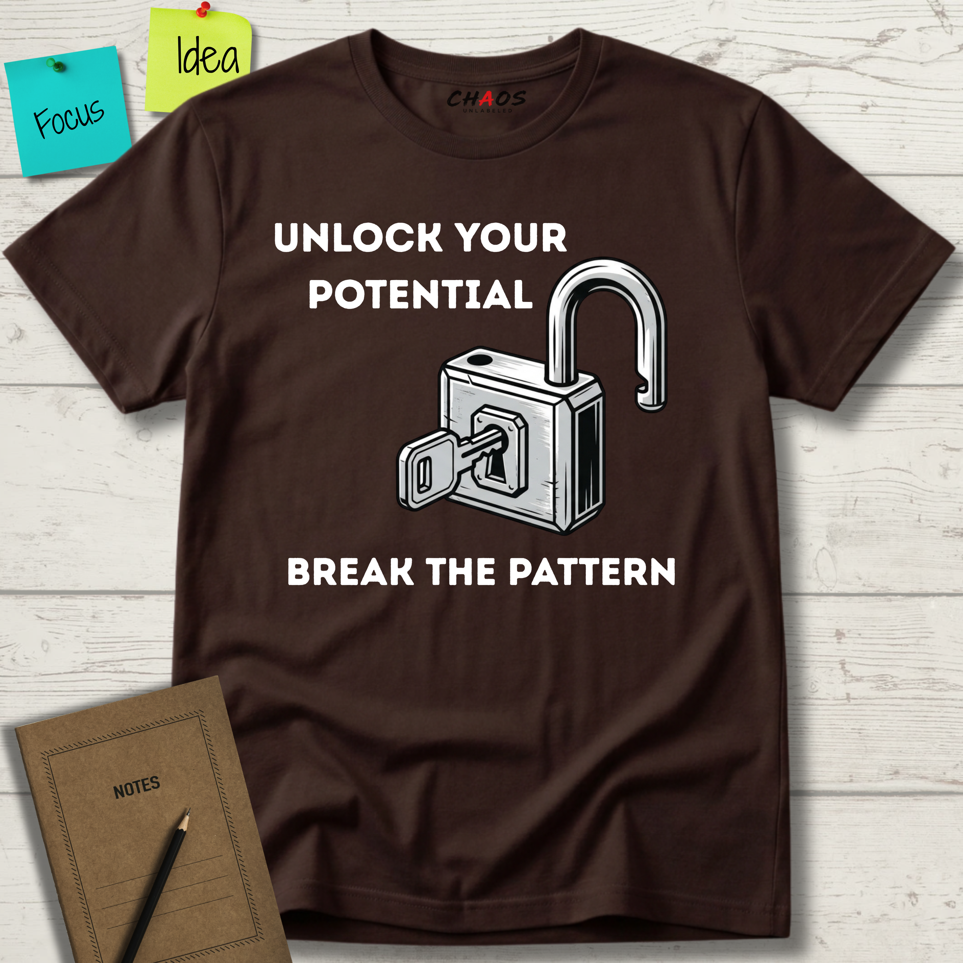UNLOCK YOUR POTENTIAL. BREAK THE PATTERN T-SHIRT