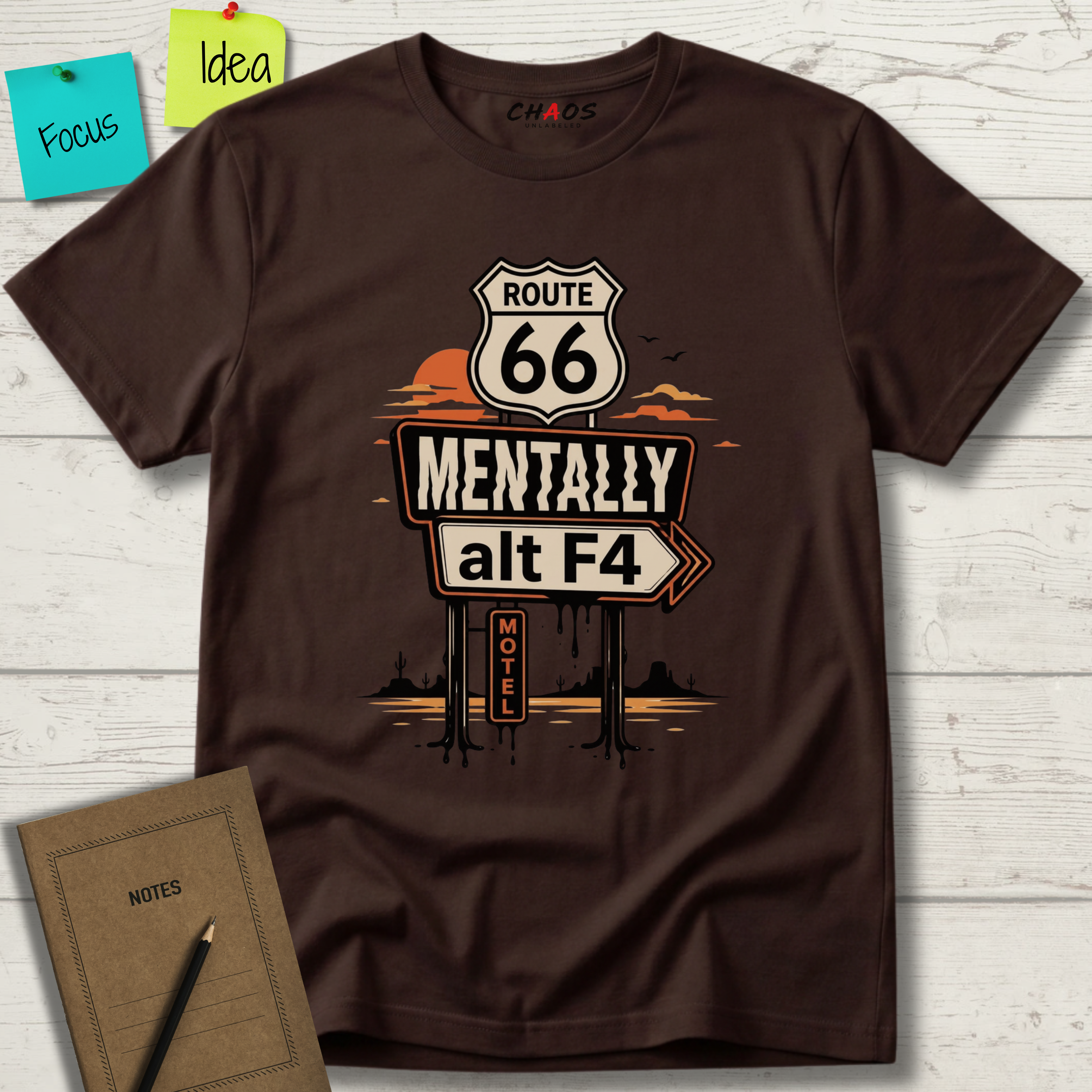 MENTALY ALT F4 ROUTE 66 T-SHIRT