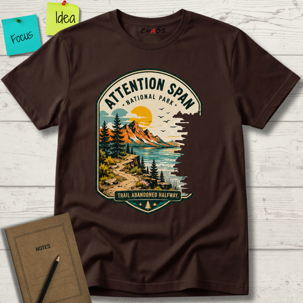 ATTENTION SPAN TRAIL ABANDONED HALFWAY T-SHIRT