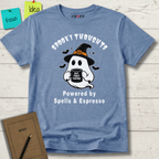 SPOOKY THOUGHTS POWERED BY SPELLS & ESPRESSO T-SHIRT