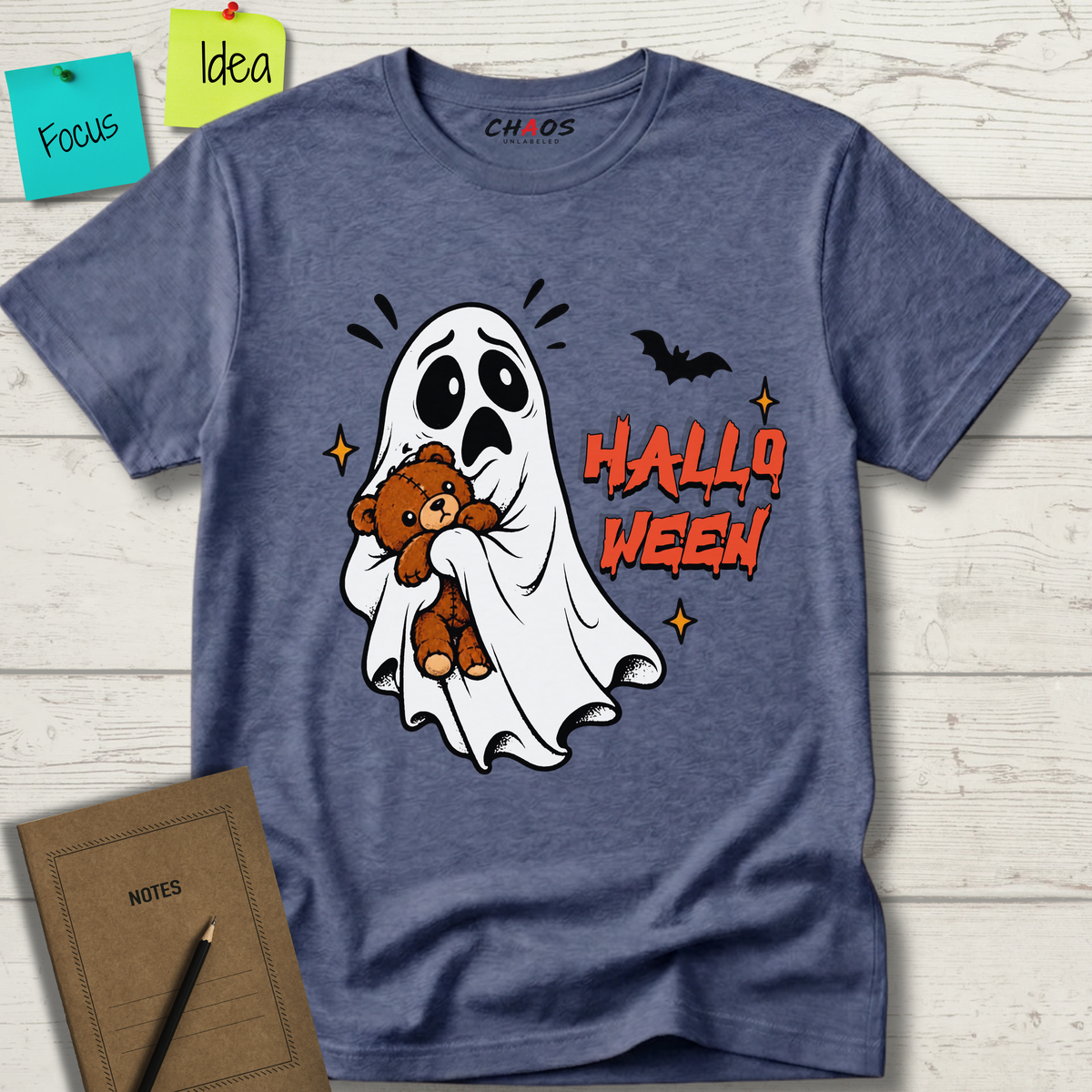 SCARED HALLOWEEN GHOST T-SHIRT