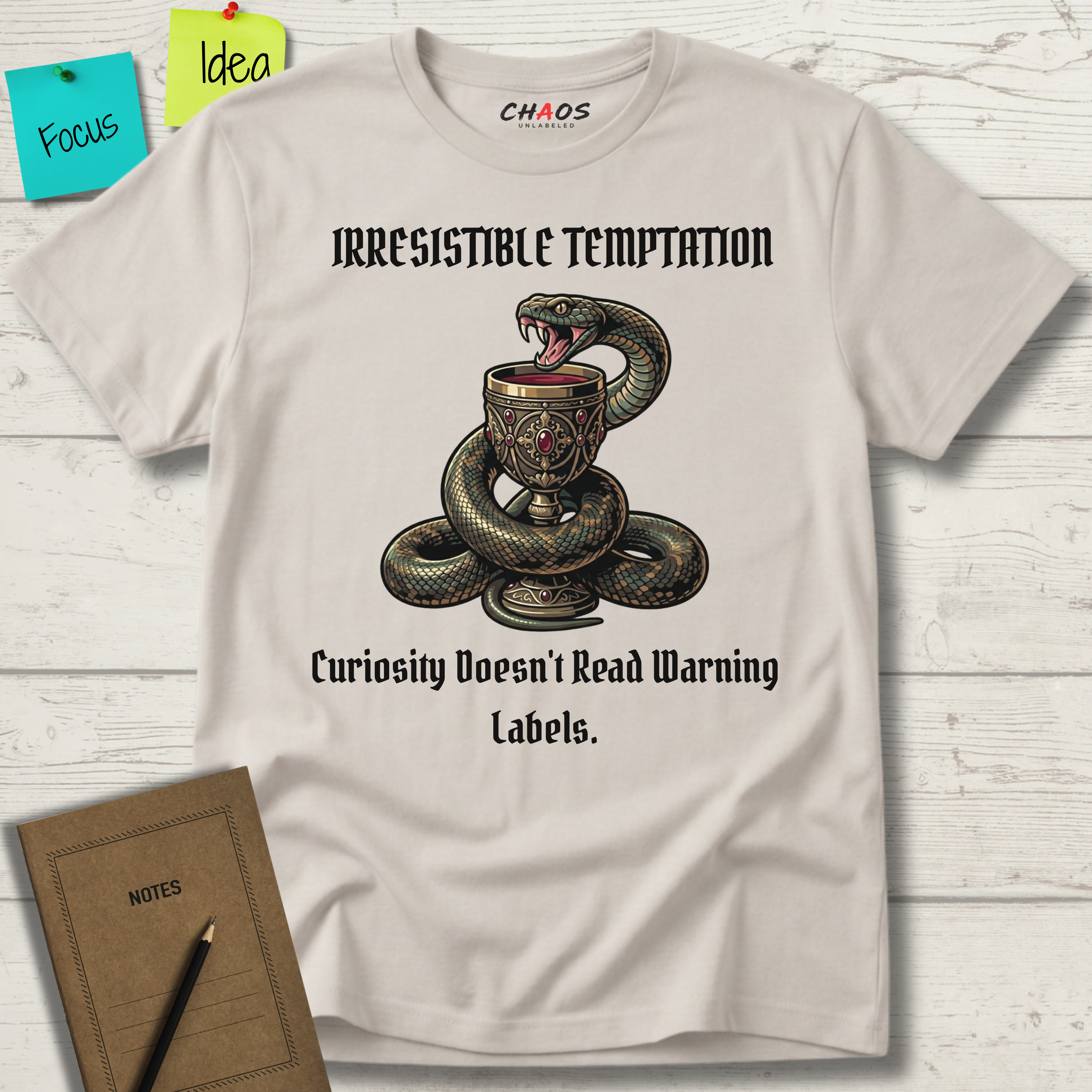Irresistible Temptation. Curiosity Doesn.t Read Warning Labels T-Shirt