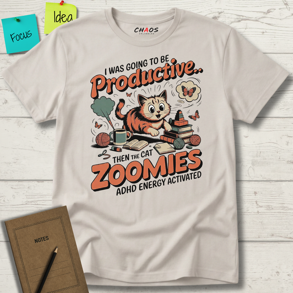 I Was Going To Be Productive Then The Cat Zoomies T-Shirt