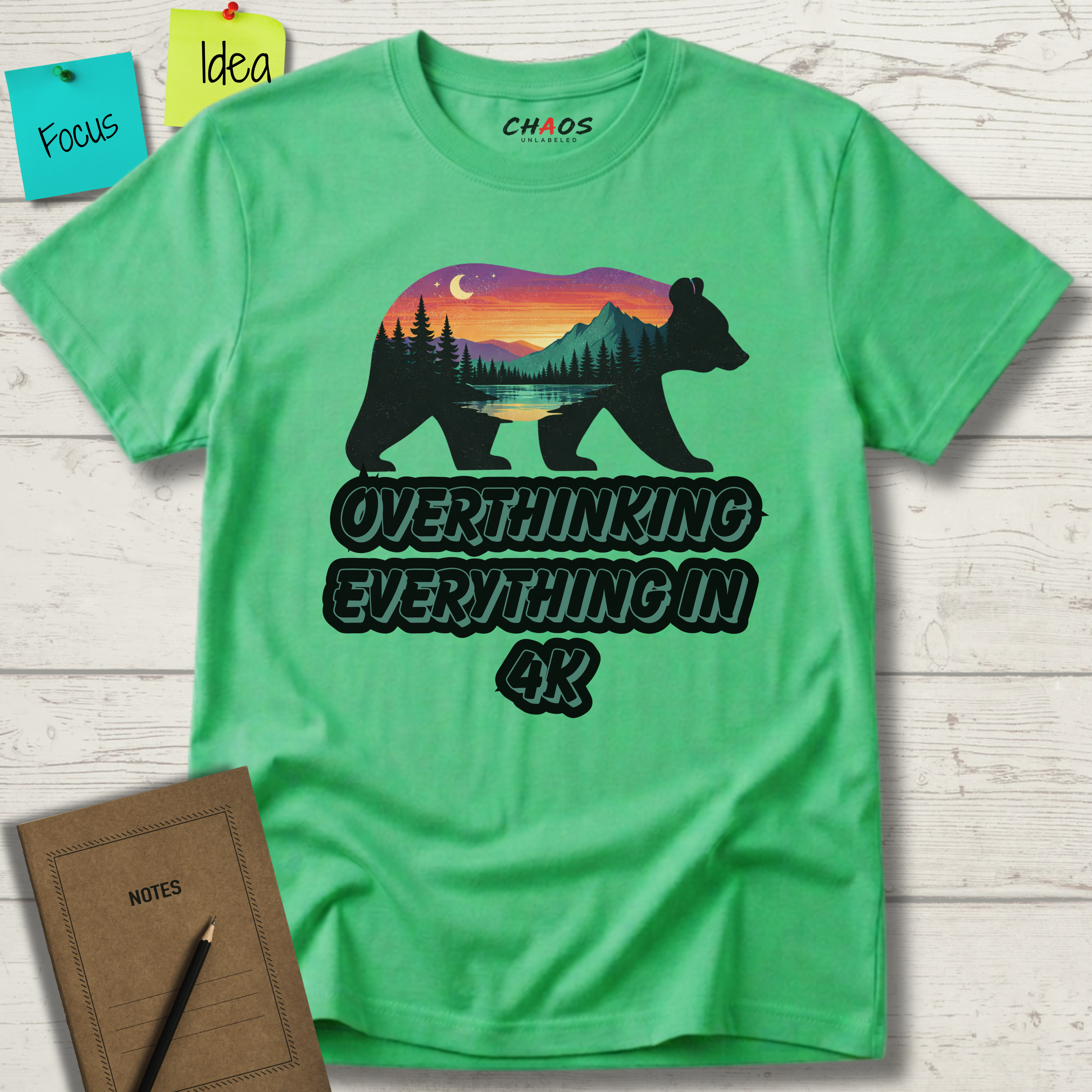 OVERTHINKING EVERYTHING IN 4K BEAR T-SHIRT