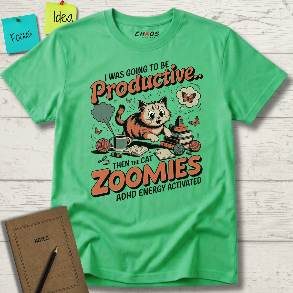I Was Going To Be Productive Then The Cat Zoomies T-Shirt