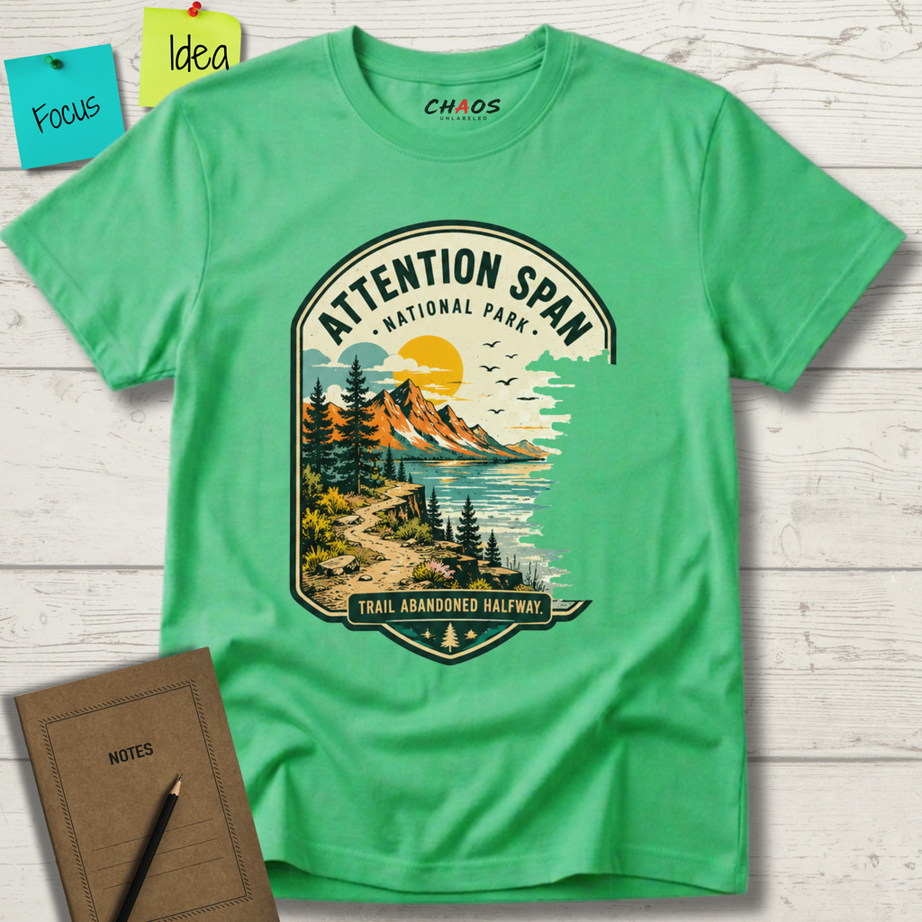 ATTENTION SPAN TRAIL ABANDONED HALFWAY T-SHIRT