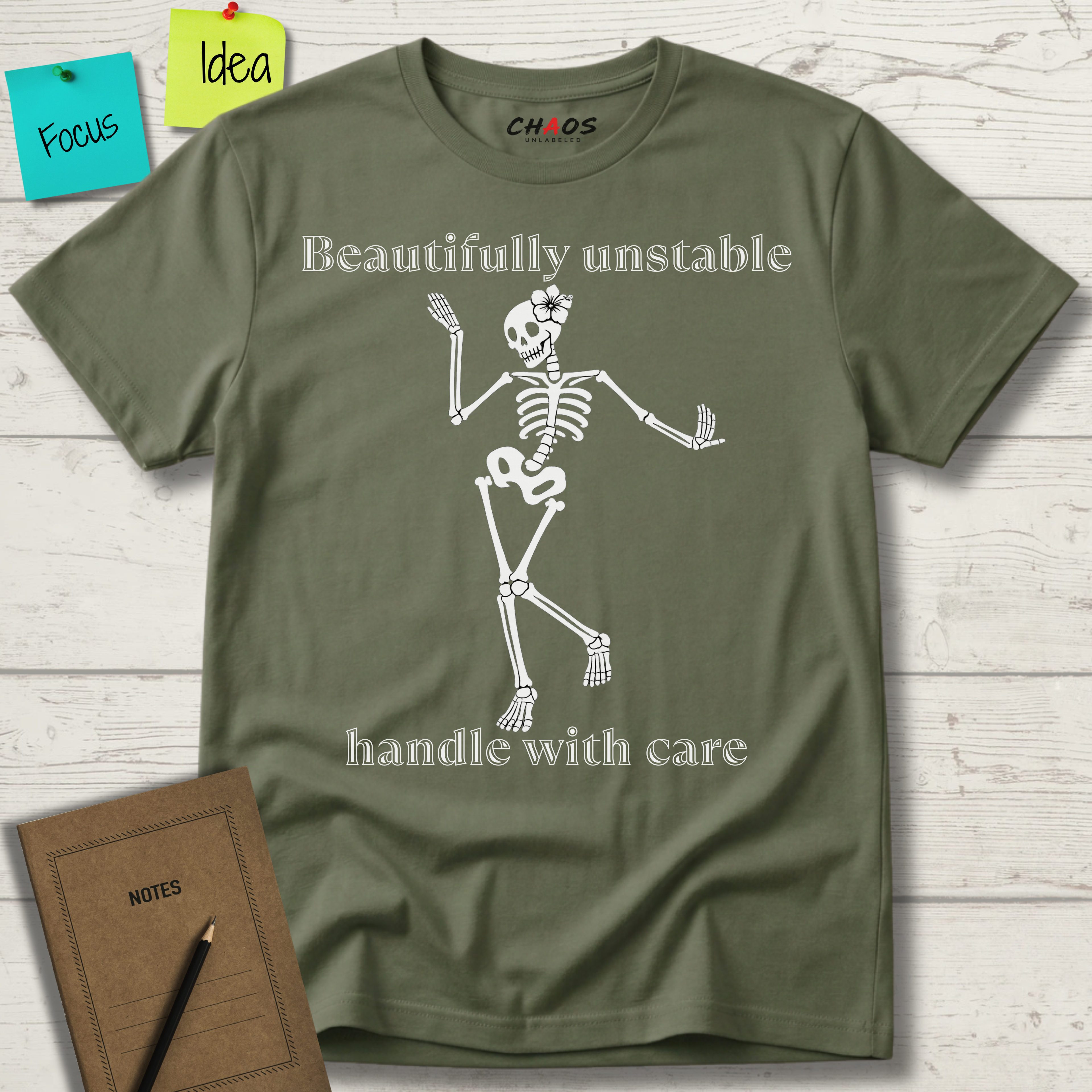BEAUTIFFULLY UNSTABLE HANDLE WITH CARE T-SHIRT