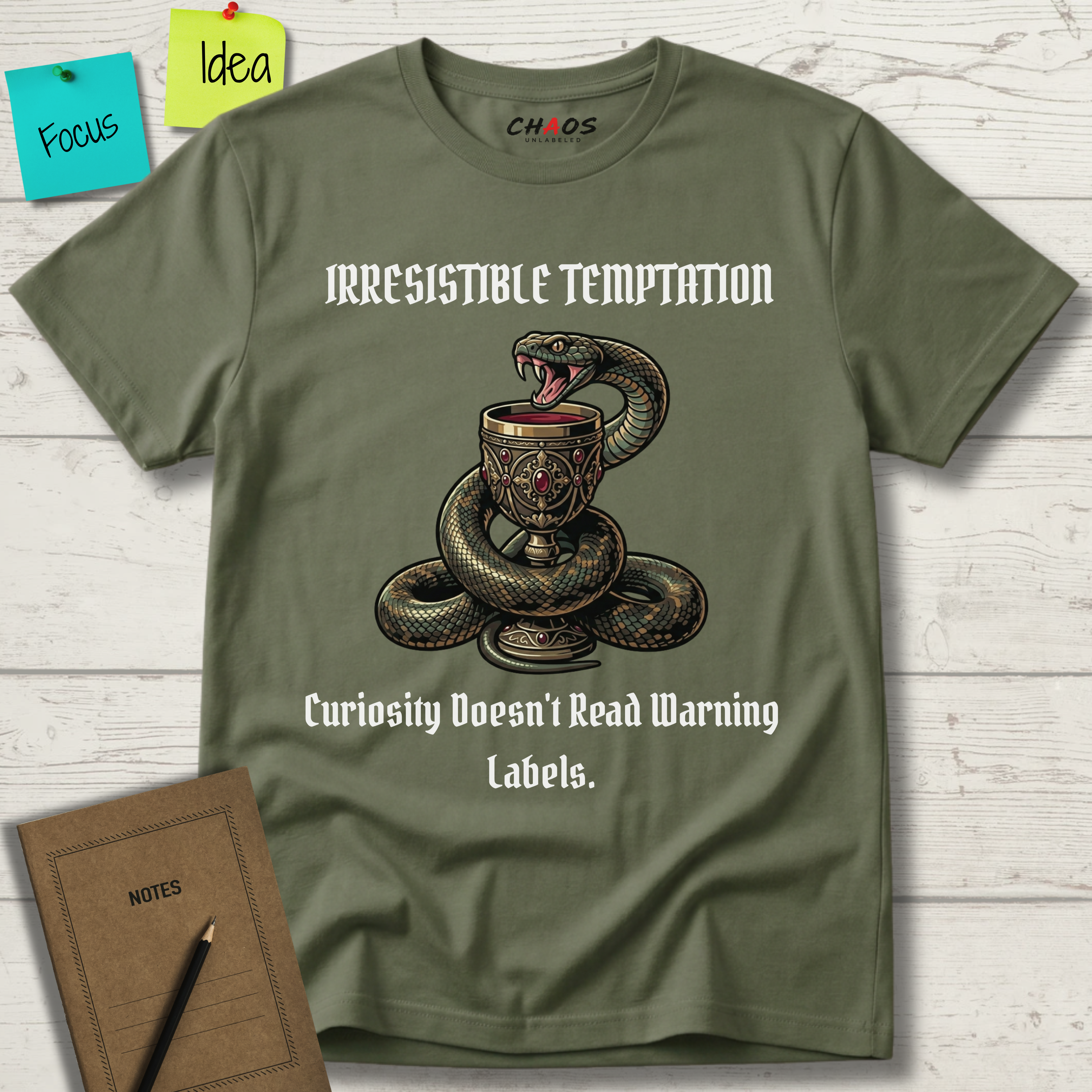Irresistible Temptation. Curiosity Doesn.t Read Warning Labels T-Shirt