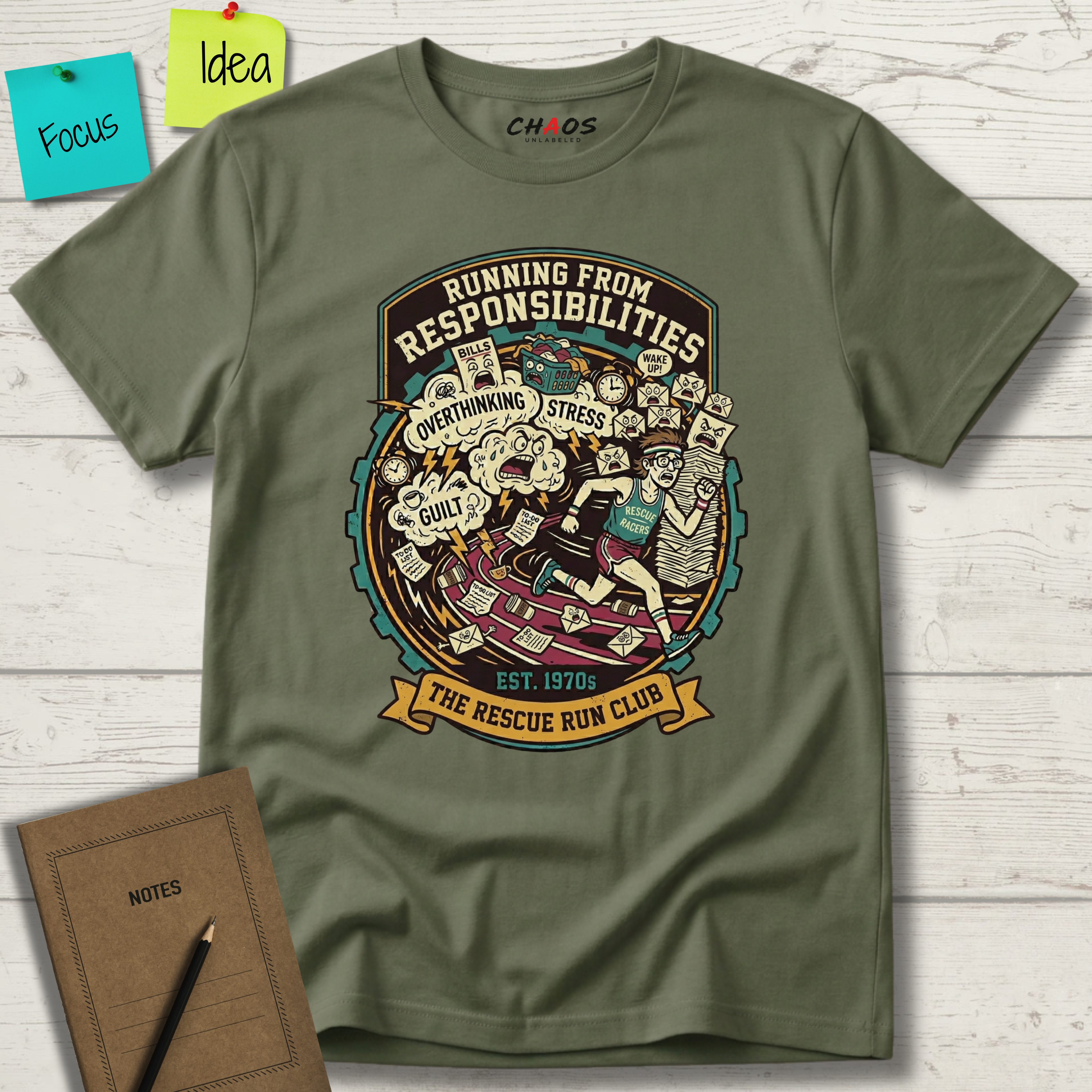 Running From Responsibilities. The Rescue Run Club T-Shirt
