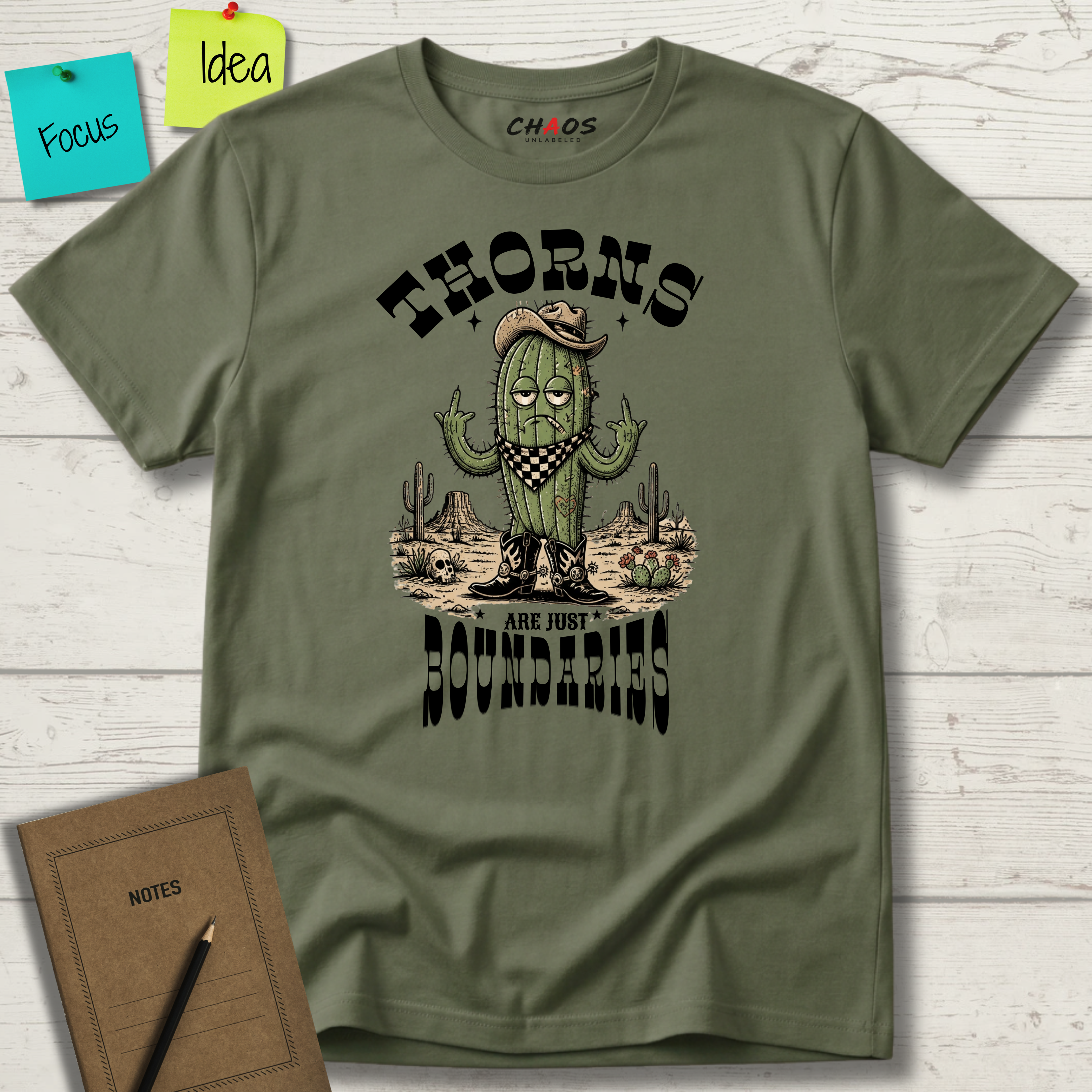 THORNS ARE JUST BOUNDARIES T-SHIRT