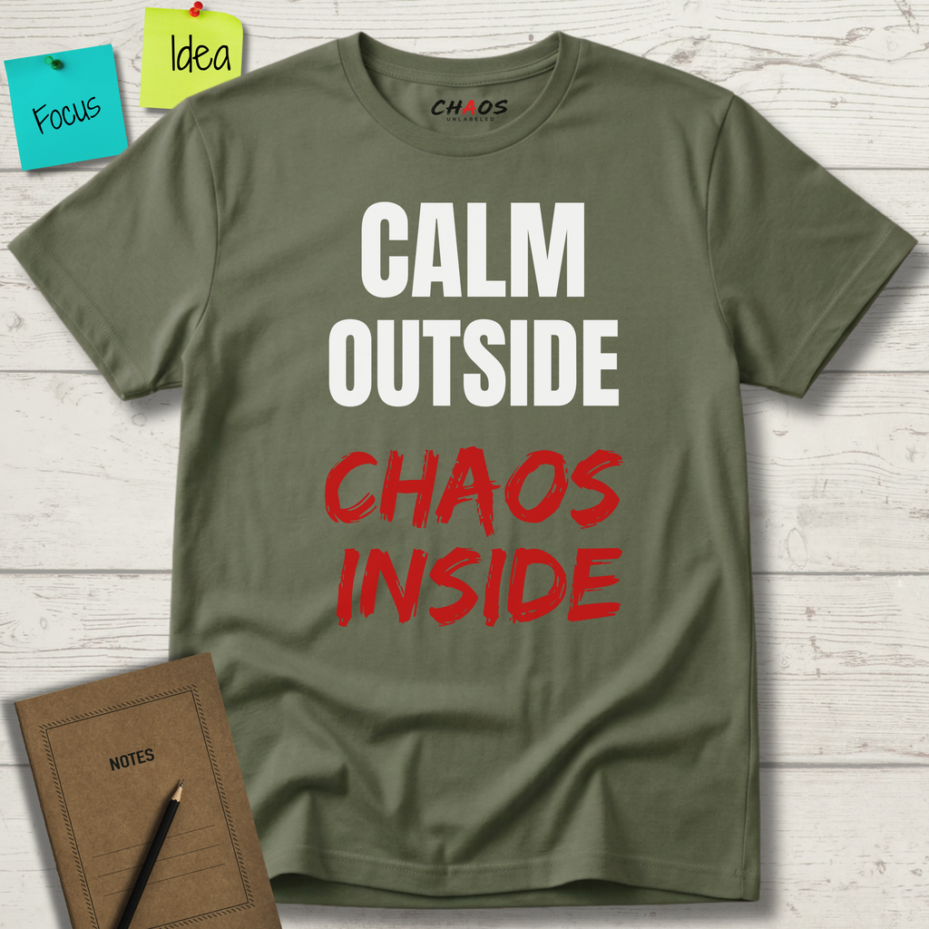 CALM OUTSIDE CHAOS INSIDE T-SHIRT