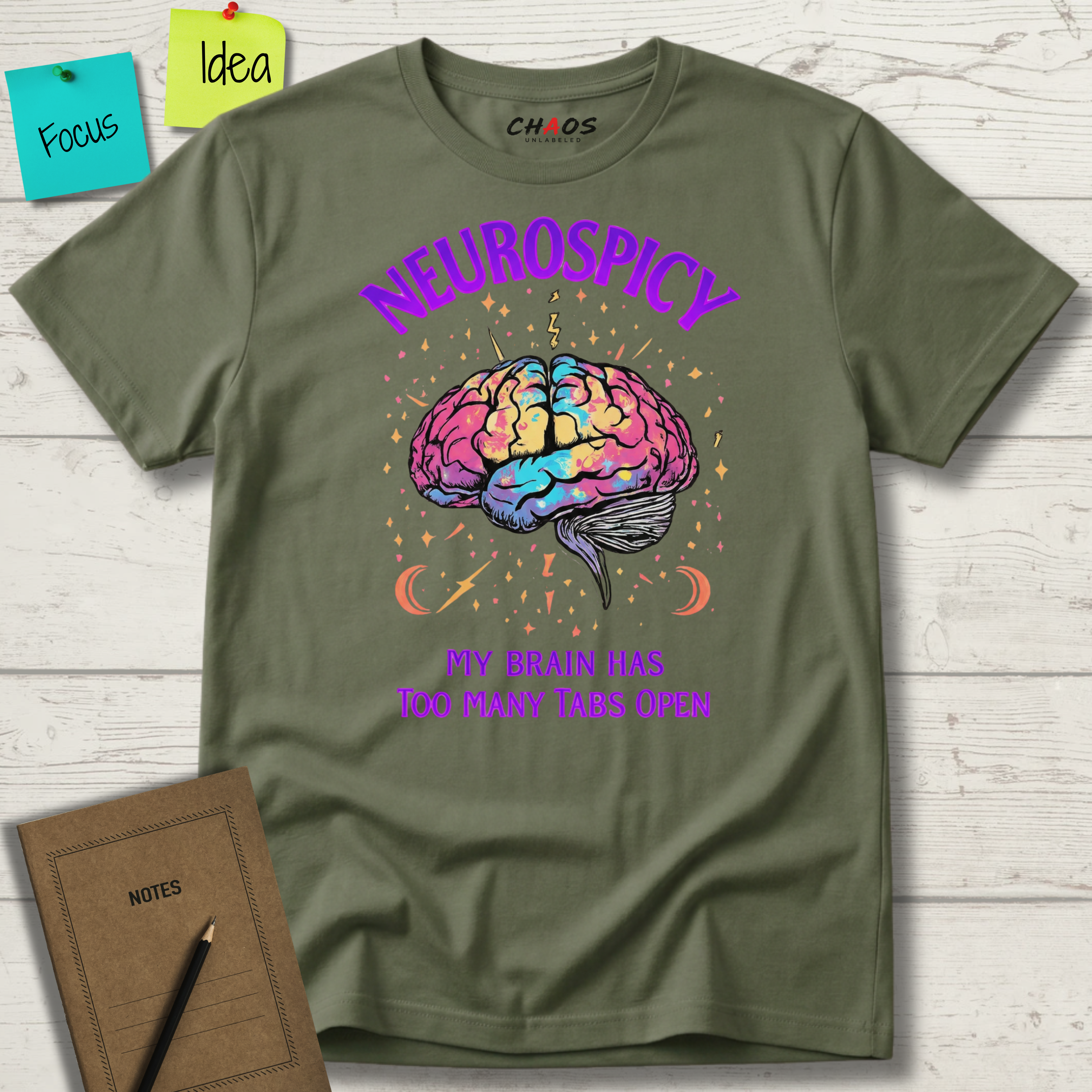 Neurospicy My Brain Has Too Many Tabs Open T-Shirt