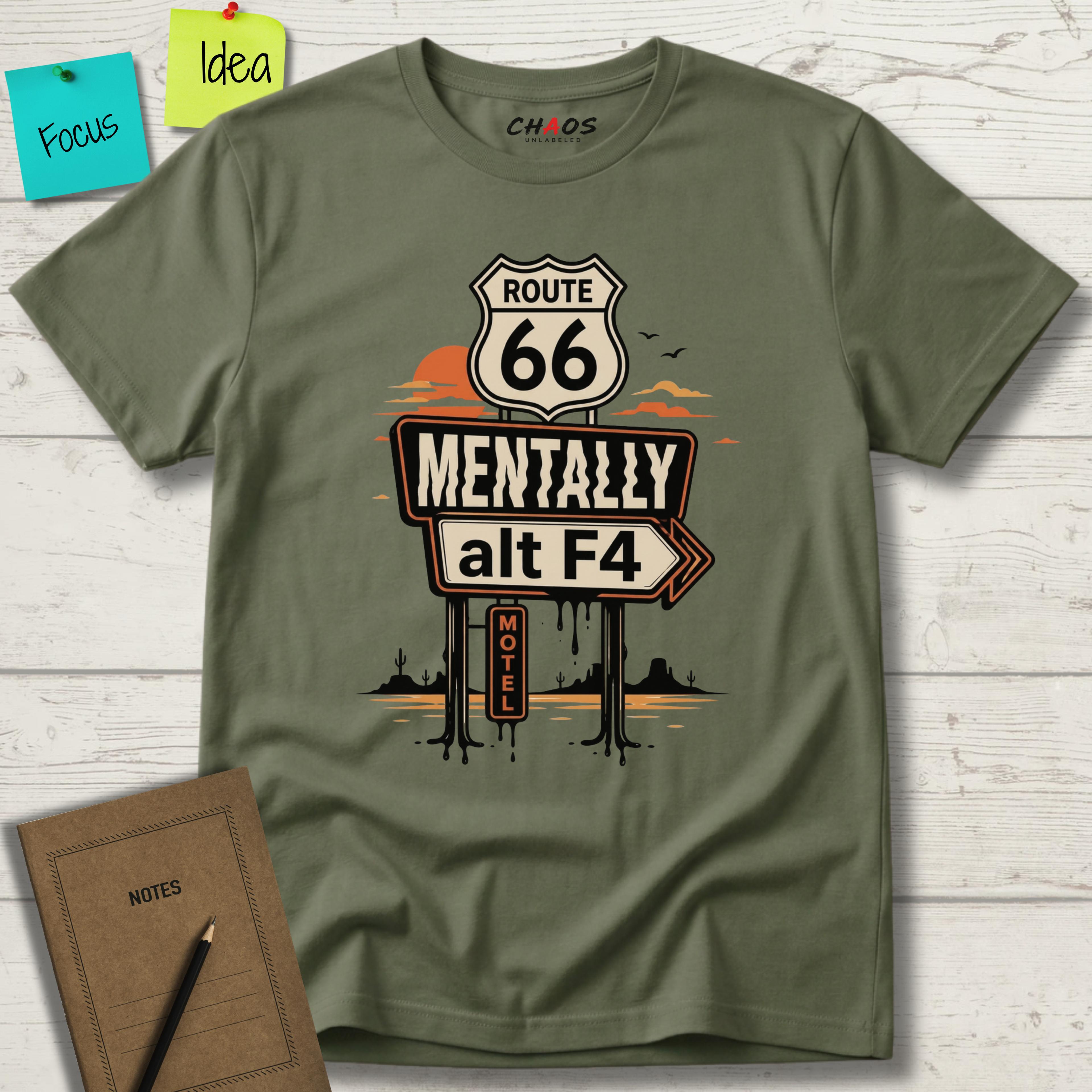 MENTALY ALT F4 ROUTE 66 T-SHIRT