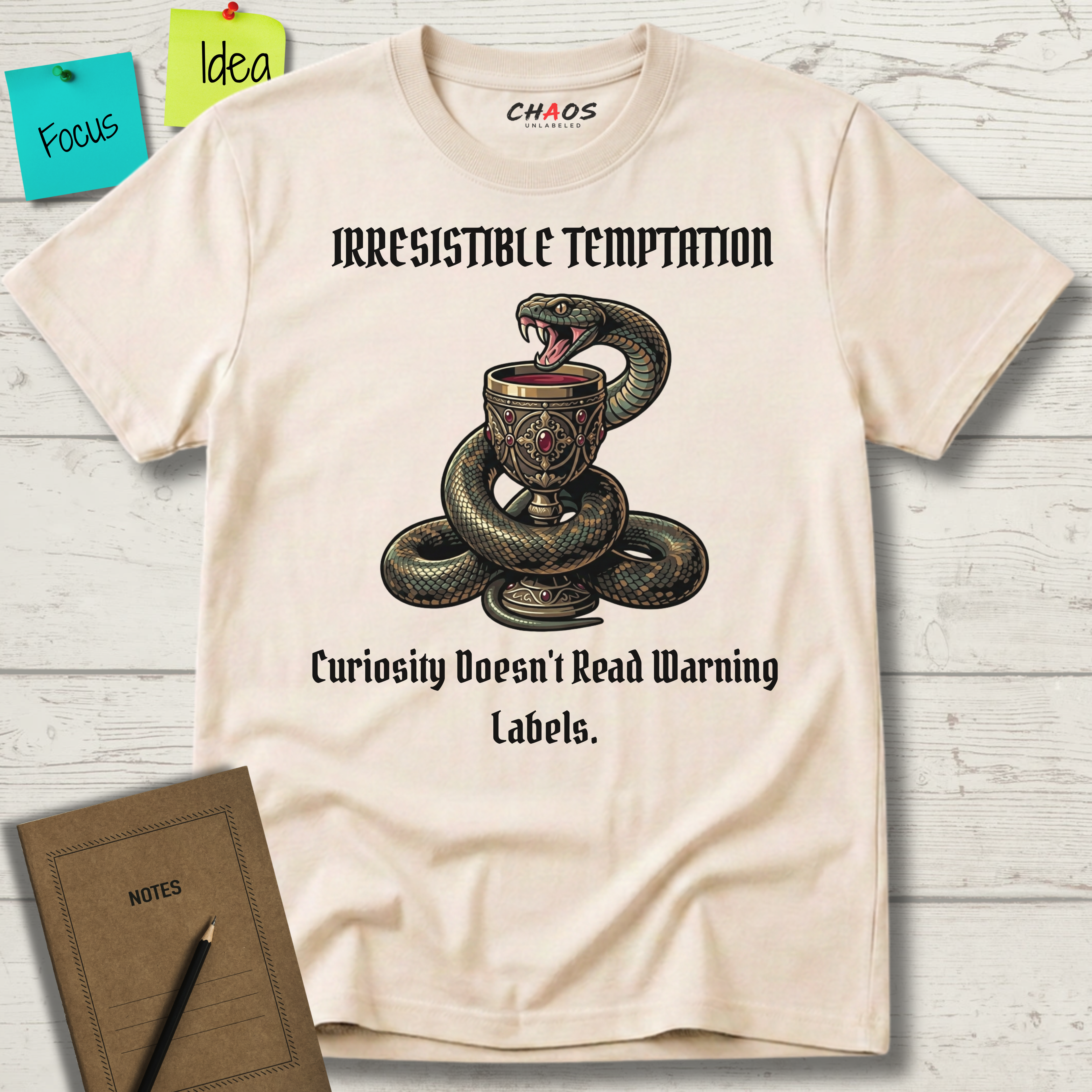 Irresistible Temptation. Curiosity Doesn.t Read Warning Labels T-Shirt