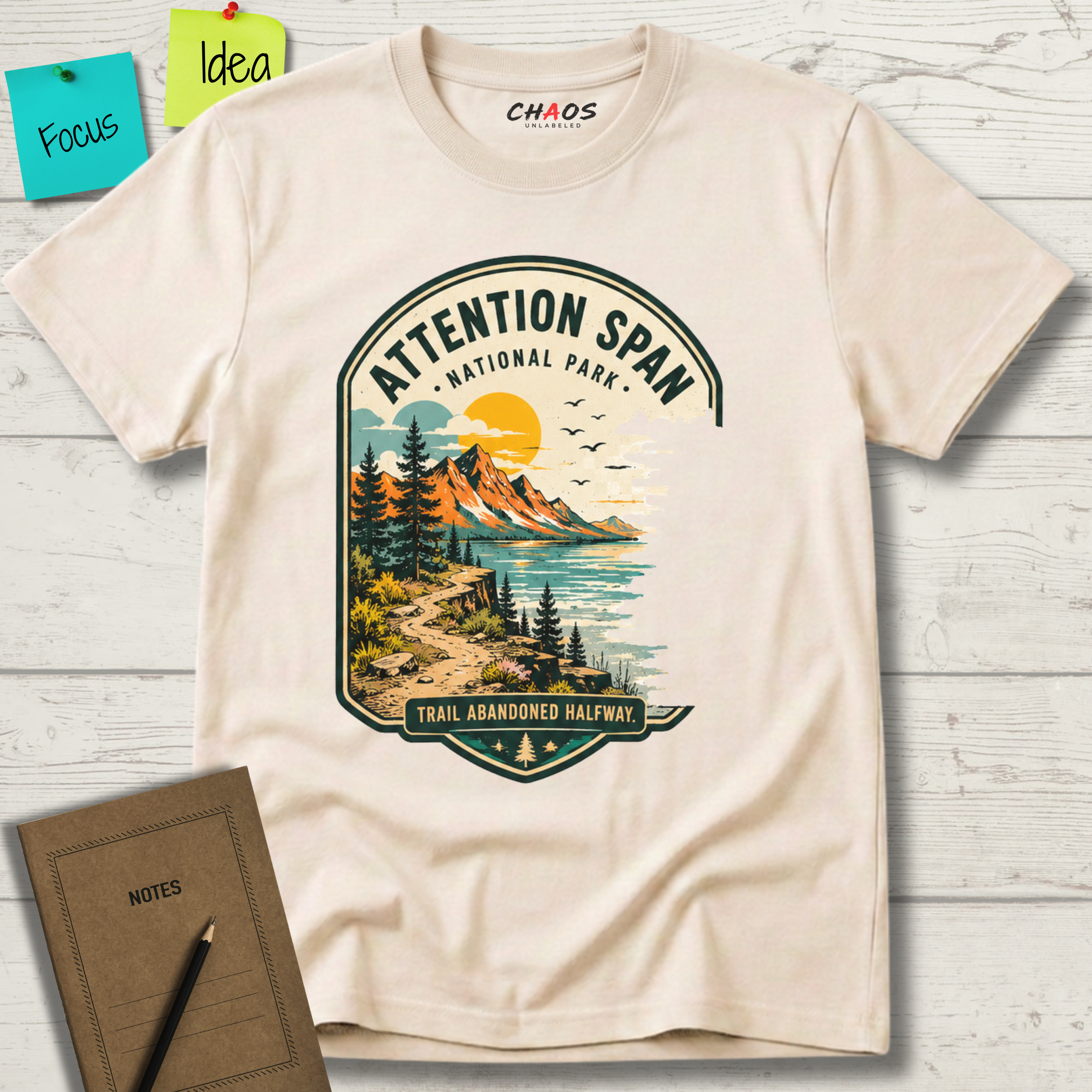 ATTENTION SPAN TRAIL ABANDONED HALFWAY T-SHIRT