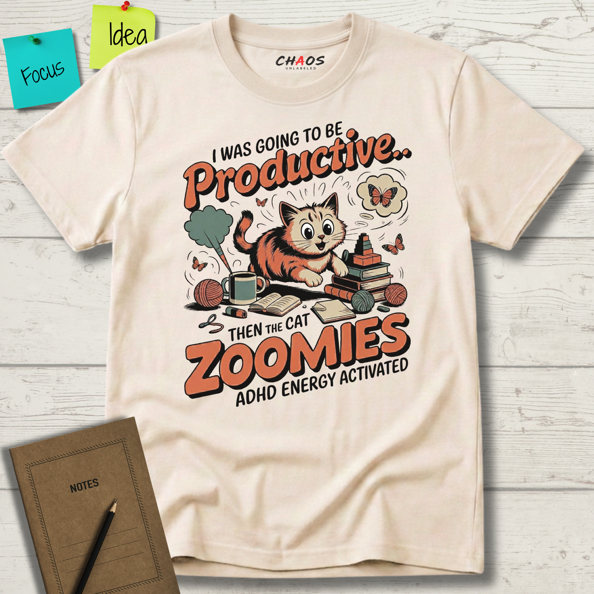 I Was Going To Be Productive Then The Cat Zoomies T-Shirt