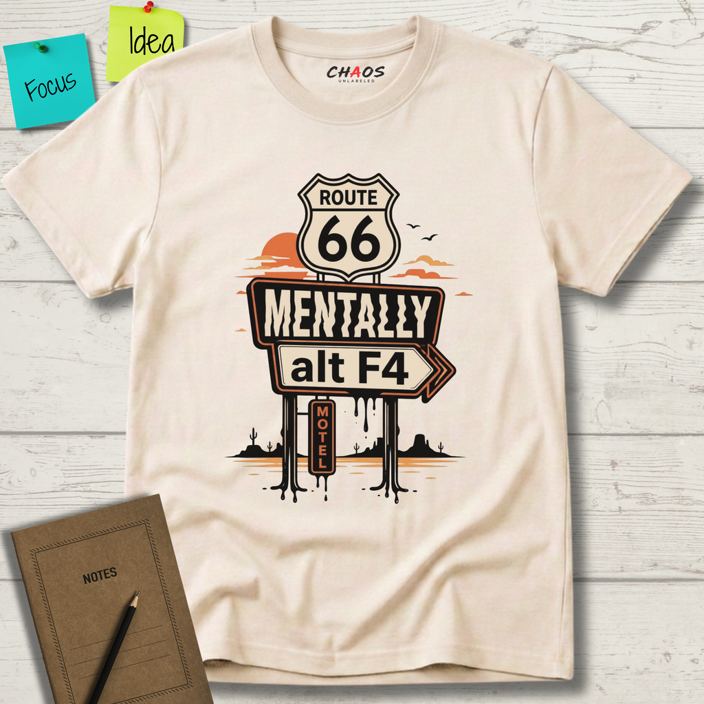 MENTALY ALT F4 ROUTE 66 T-SHIRT