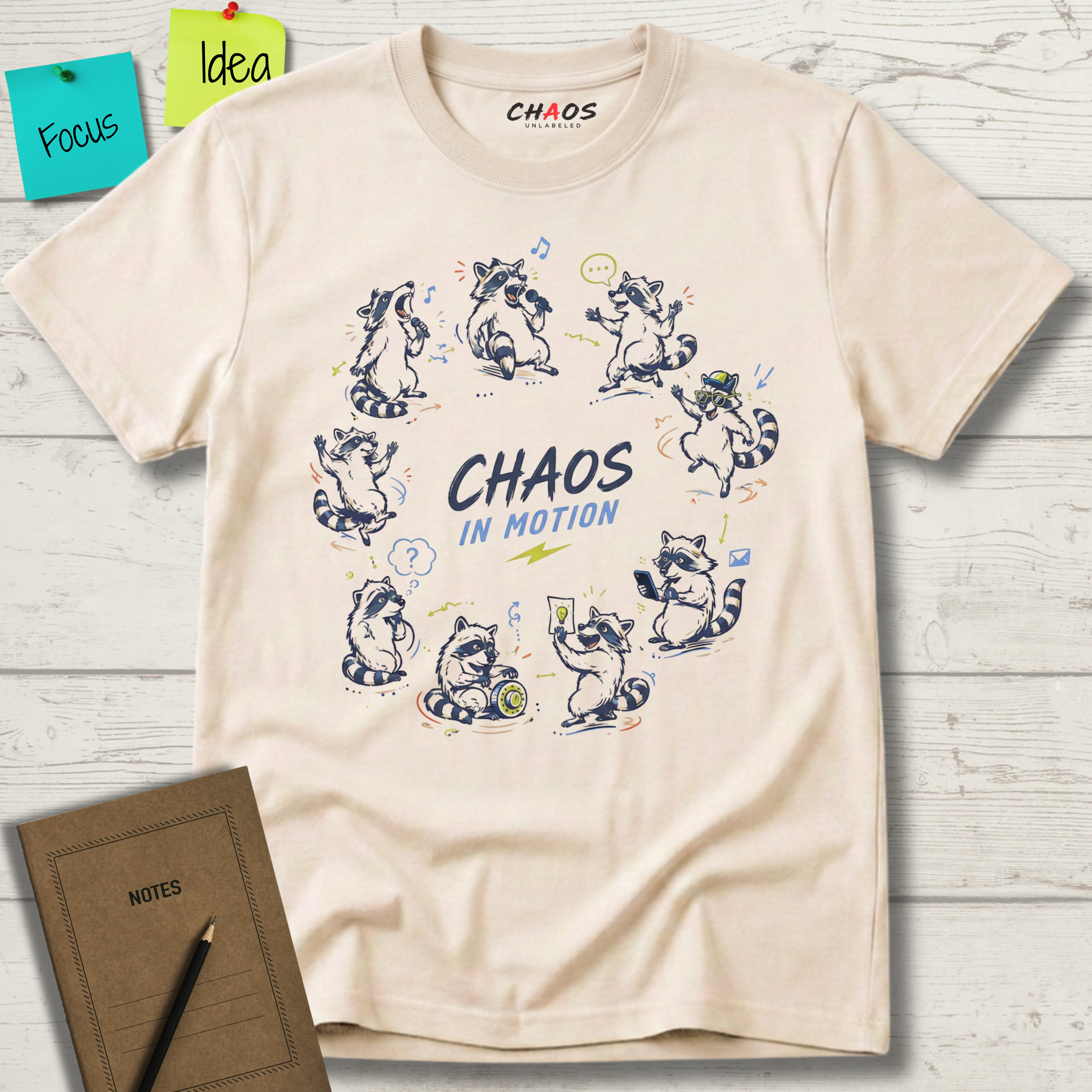CHAOS IN MOTION - RACCOON T-SHIRT