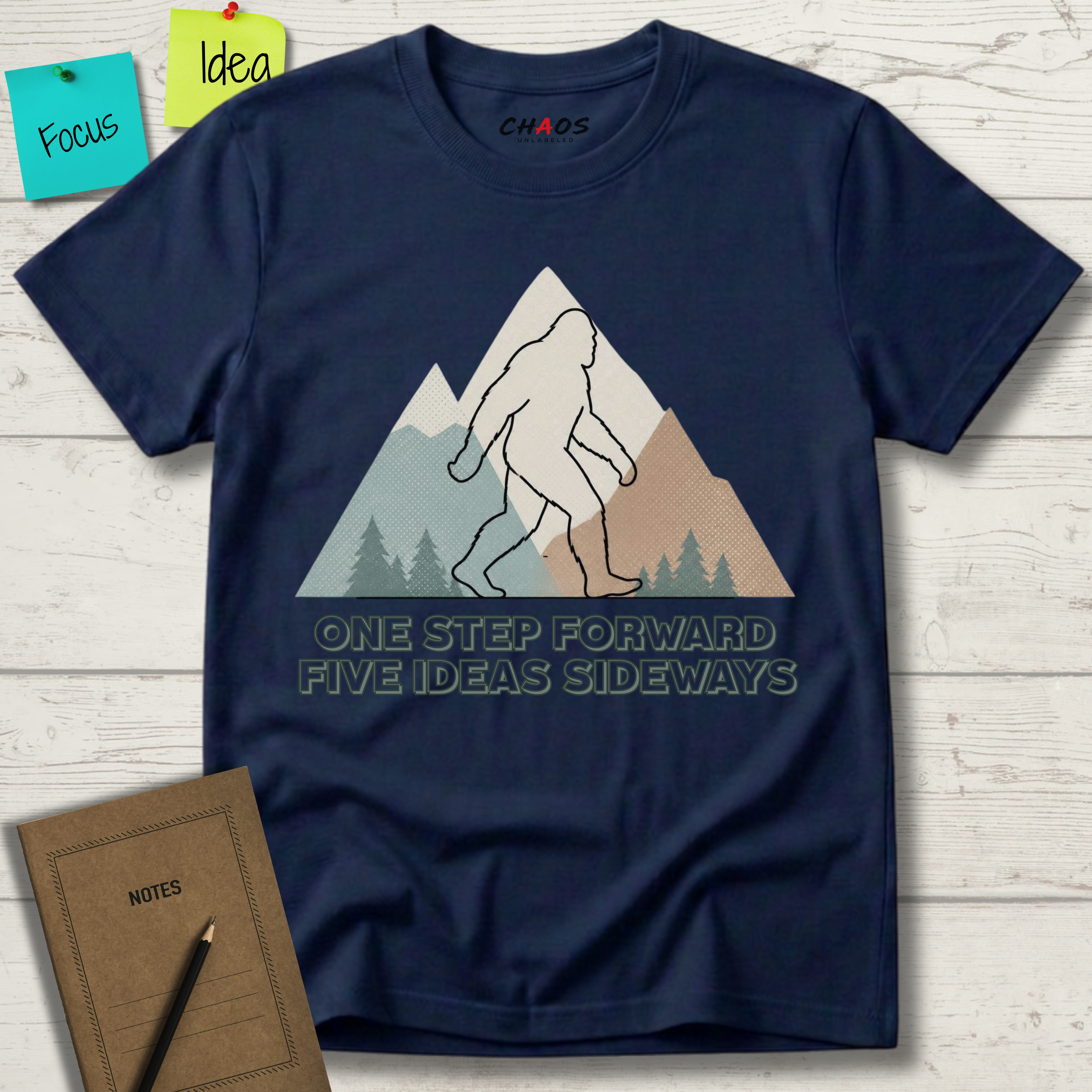 ONE STEP FORWARD FIVE IDEAS SIDEWAYS T-SHIRT
