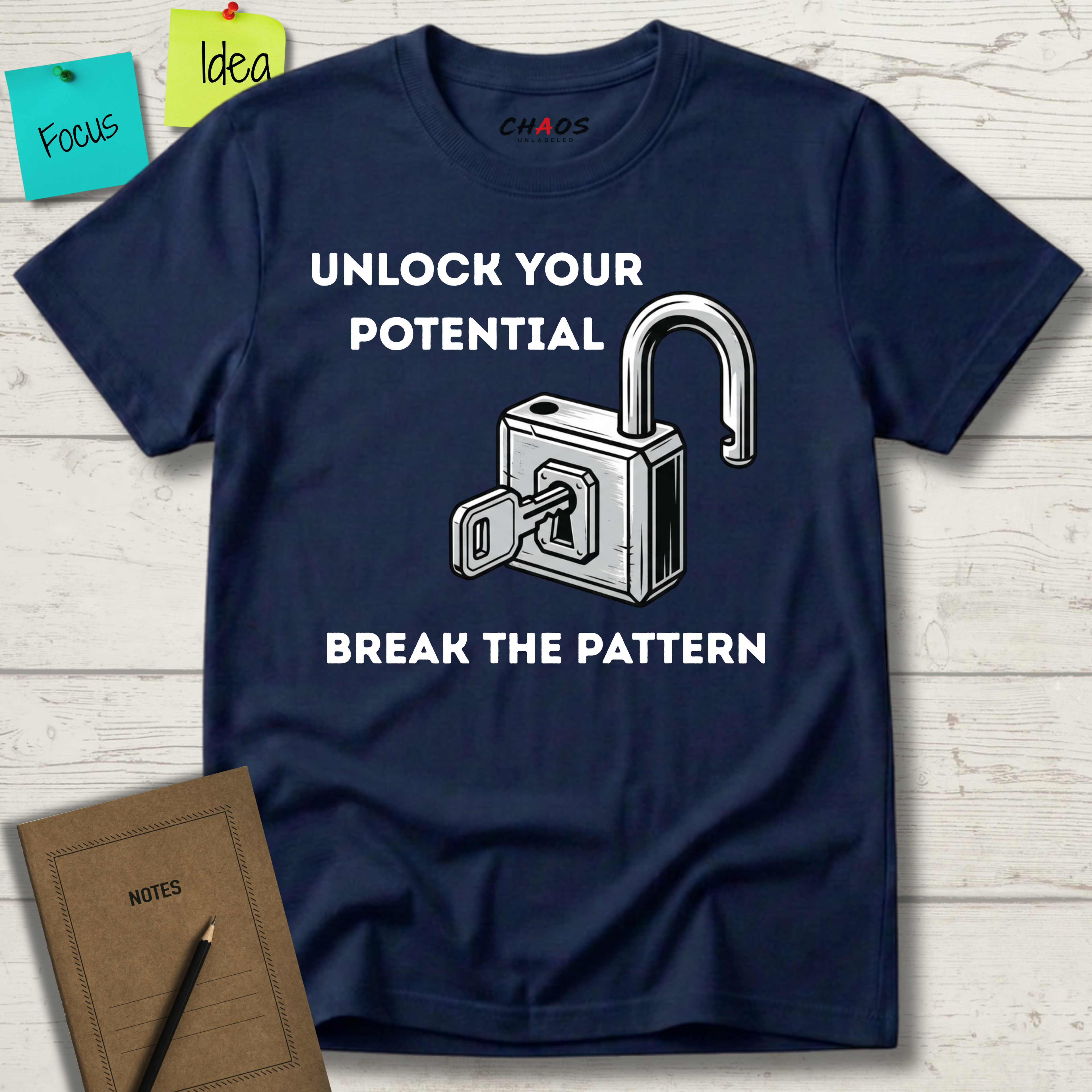 UNLOCK YOUR POTENTIAL. BREAK THE PATTERN T-SHIRT