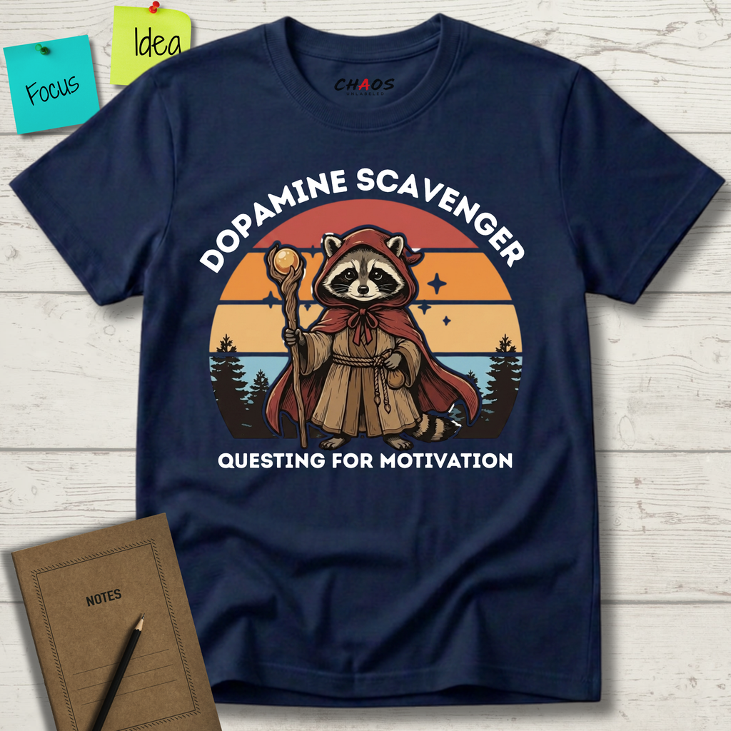 DOPAMINE SCAVENGER. QUESTING FOR MOTIVATION T-SHIRT