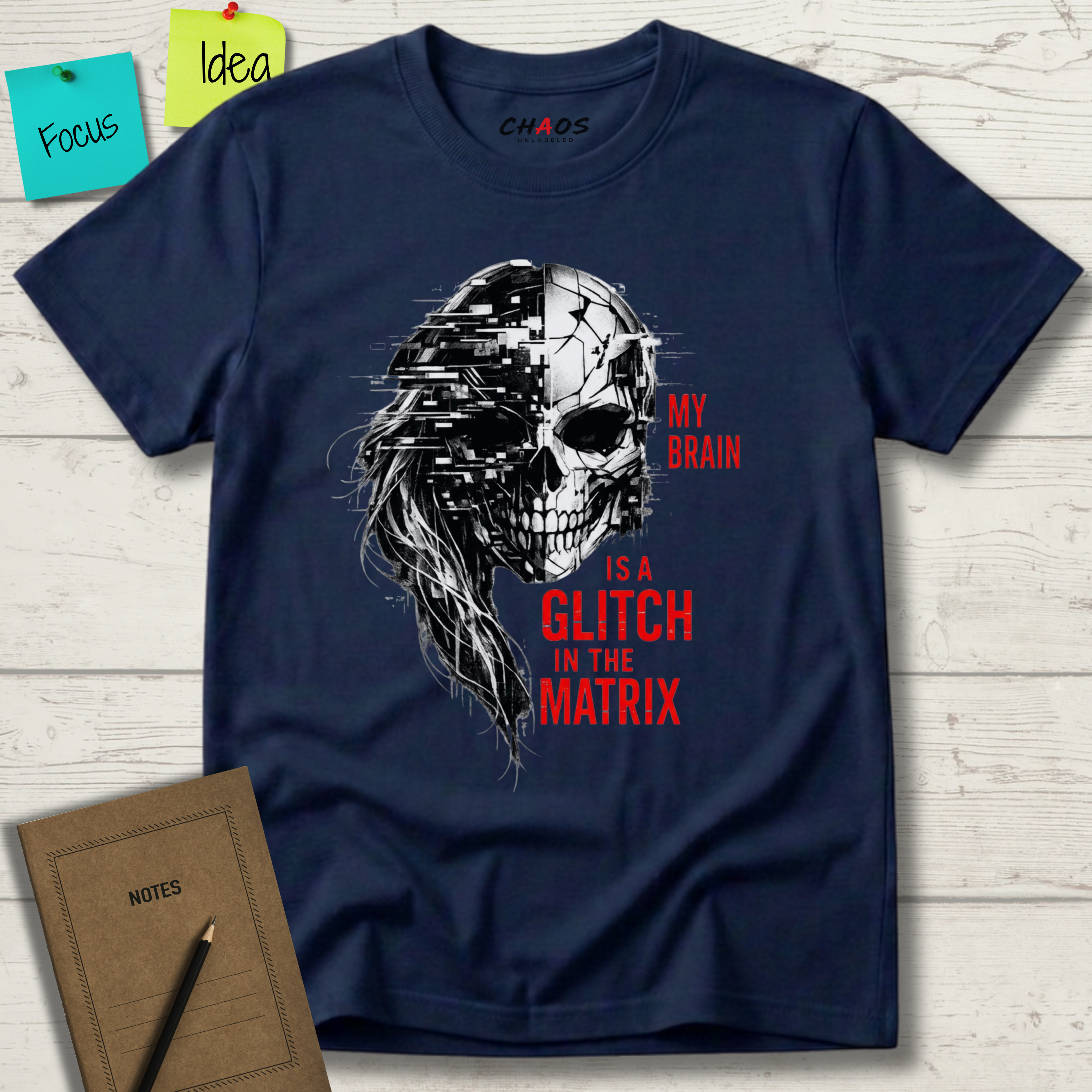 MY BRAIN IS A GLITCH APP IN THE MATRIX T-SHIRT