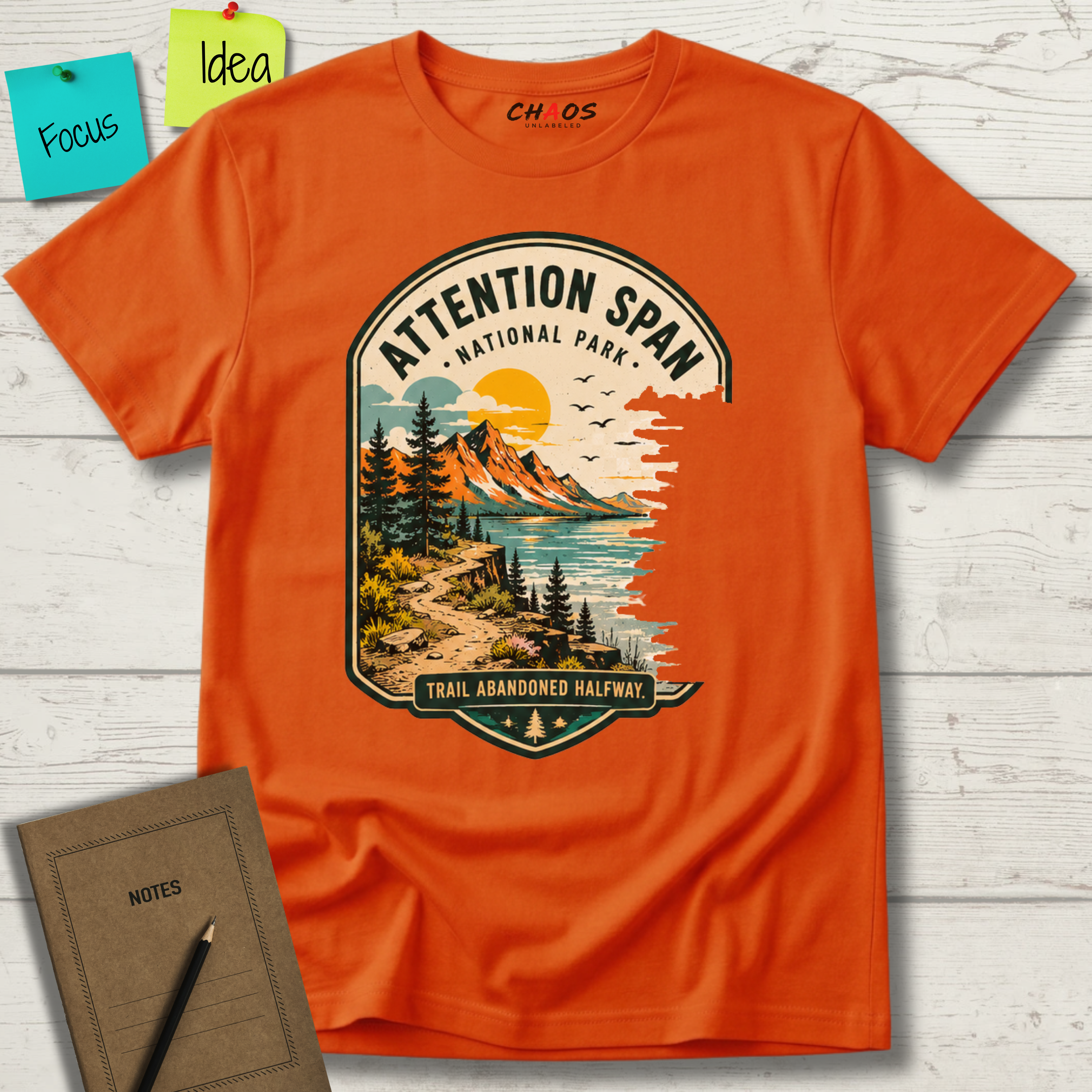 ATTENTION SPAN TRAIL ABANDONED HALFWAY T-SHIRT